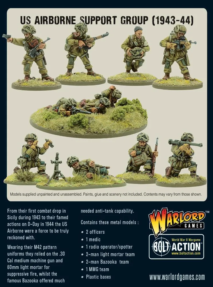 Bolt Action US Airborne Support Group 1943-44 coffret métal