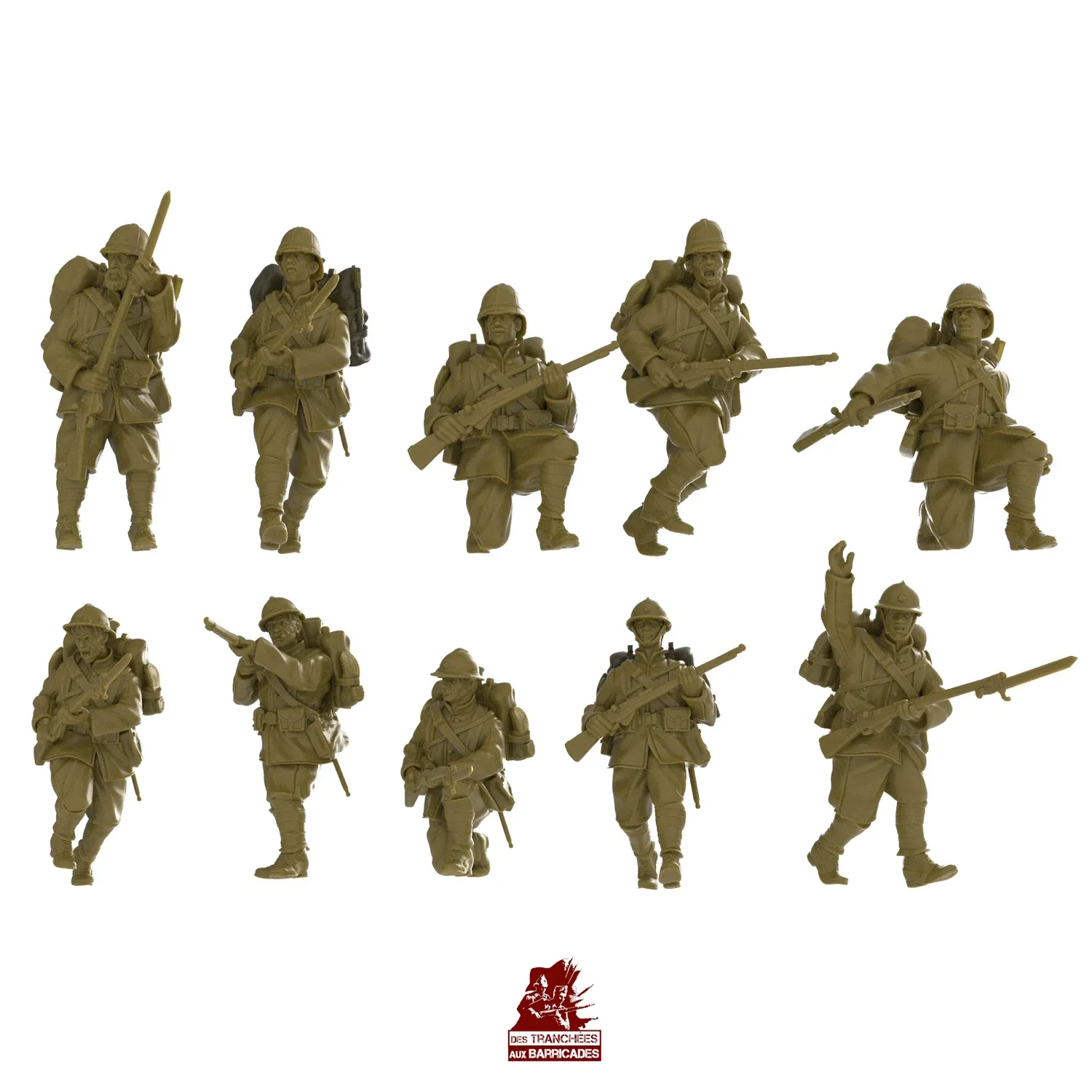 Des Tranchées aux Barricades Poilus d'Orient pack base fichiers STL 28mm
