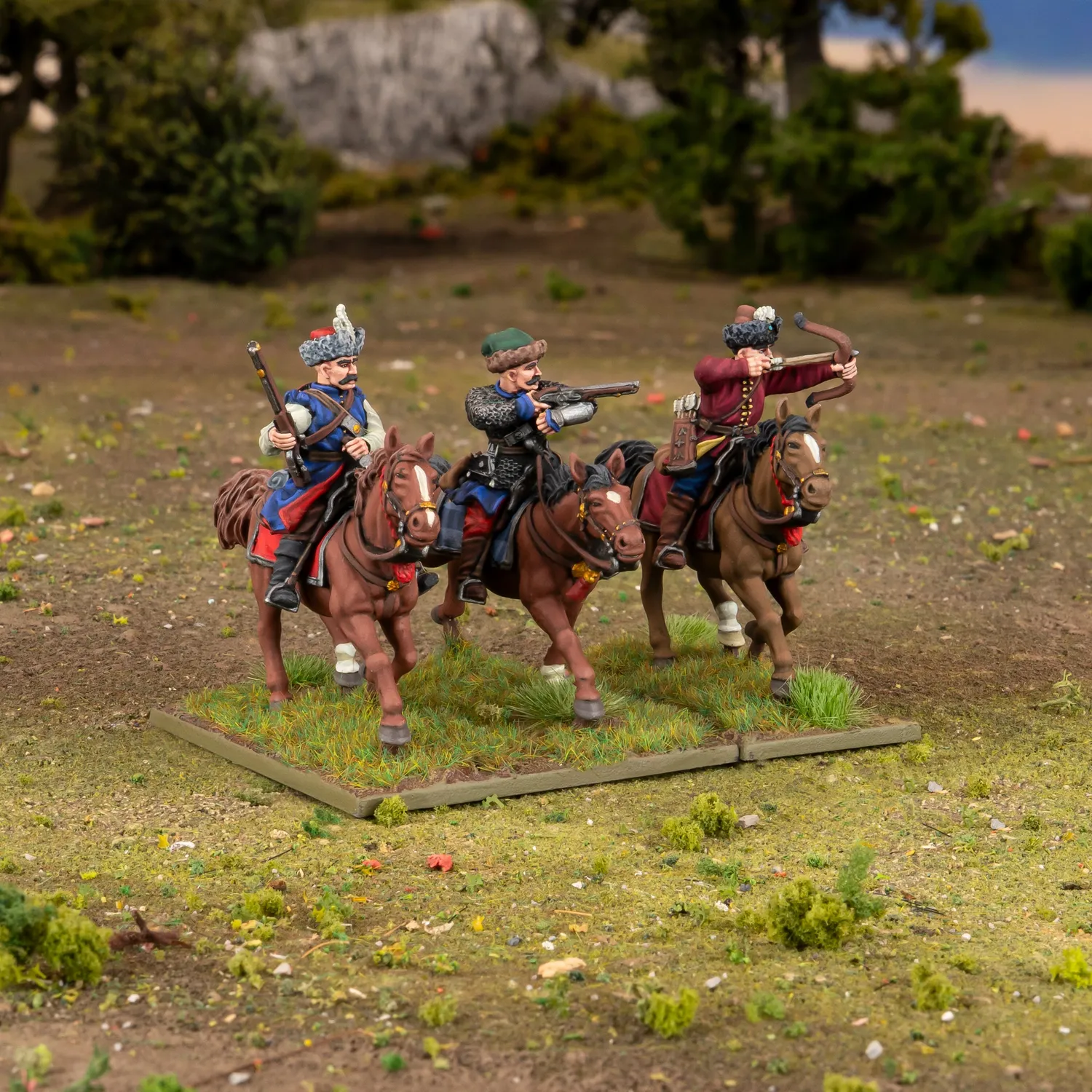 Pike & Shotte Levy cavalry with muskets figurines mtal