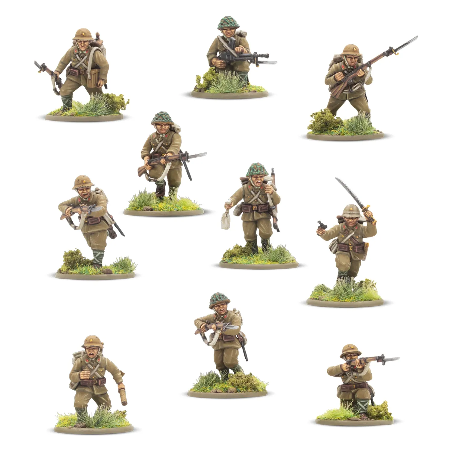 Bolt Action Japanese Army Infantry Platoon figurines 30 plastique