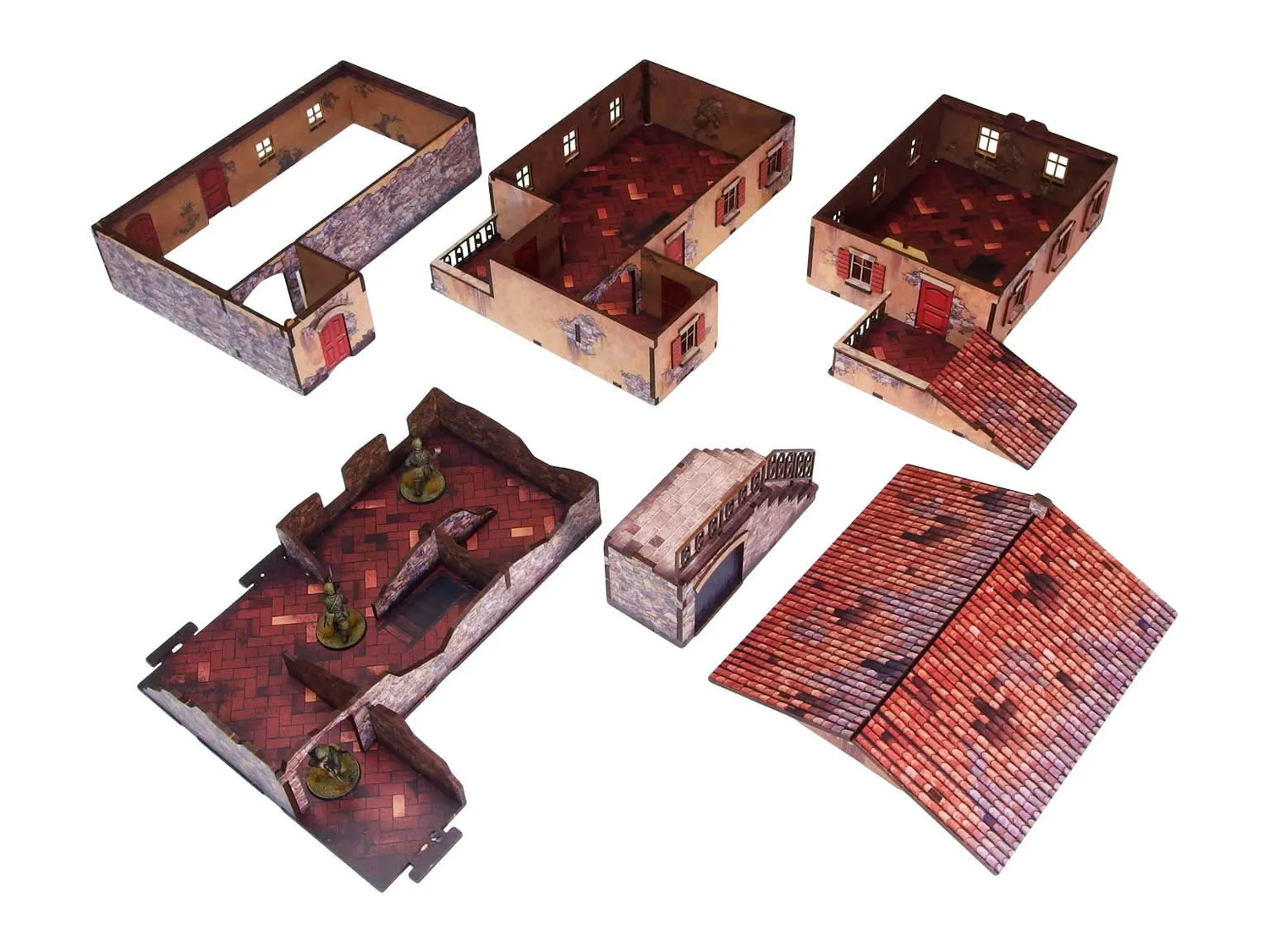 Bolt Action Large House (1) décor prépeint 28mm Italie