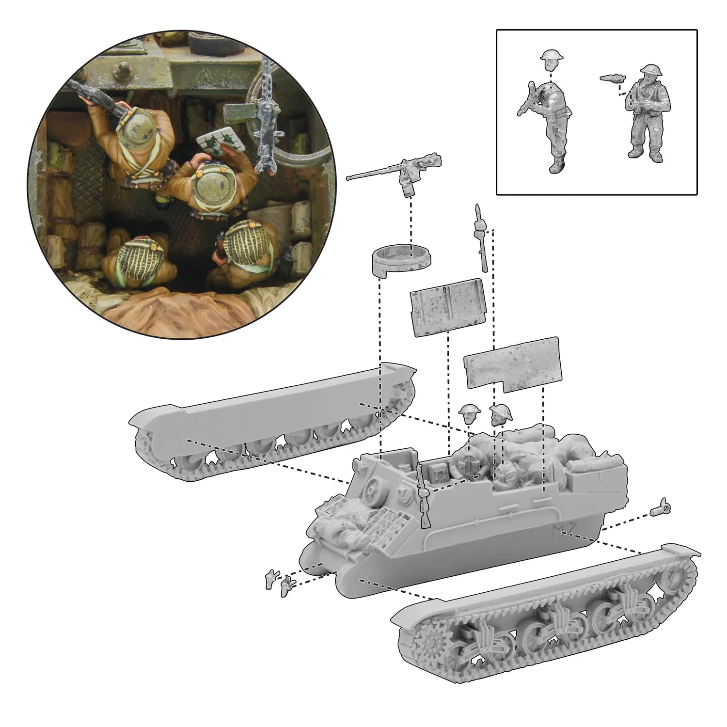 Bolt Action Kangaroo APC Priest transport blindé résine