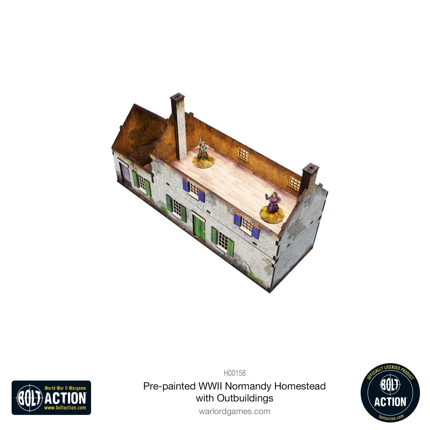 Bolt Action Normandy Homestead décor 3 bâtiments prépeints échelle 28 mm