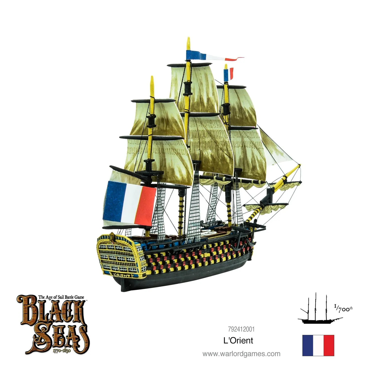 Bolt Action Black Seas L'Orient navire miniature 118 canons