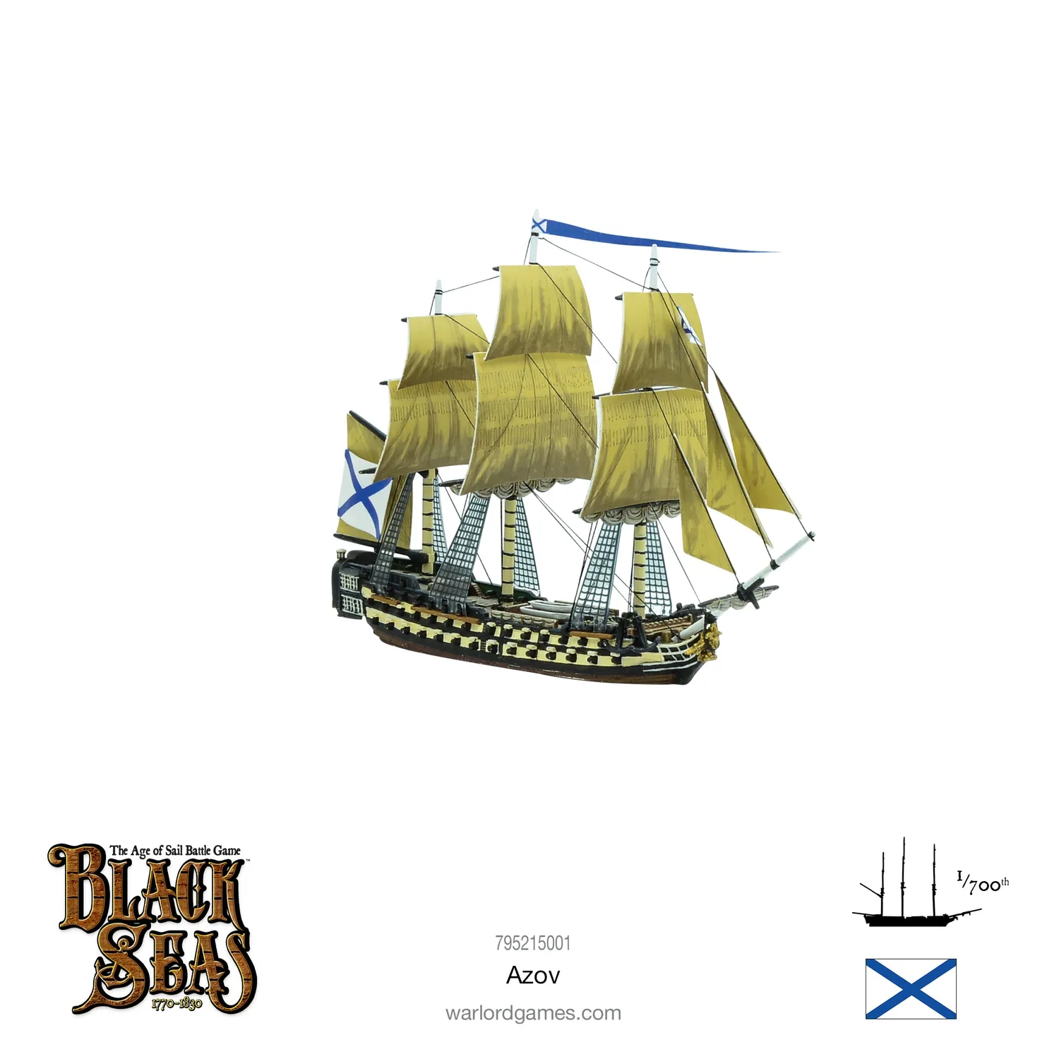Warlord Games Black Seas Azov vaisseau 74 canons résine
