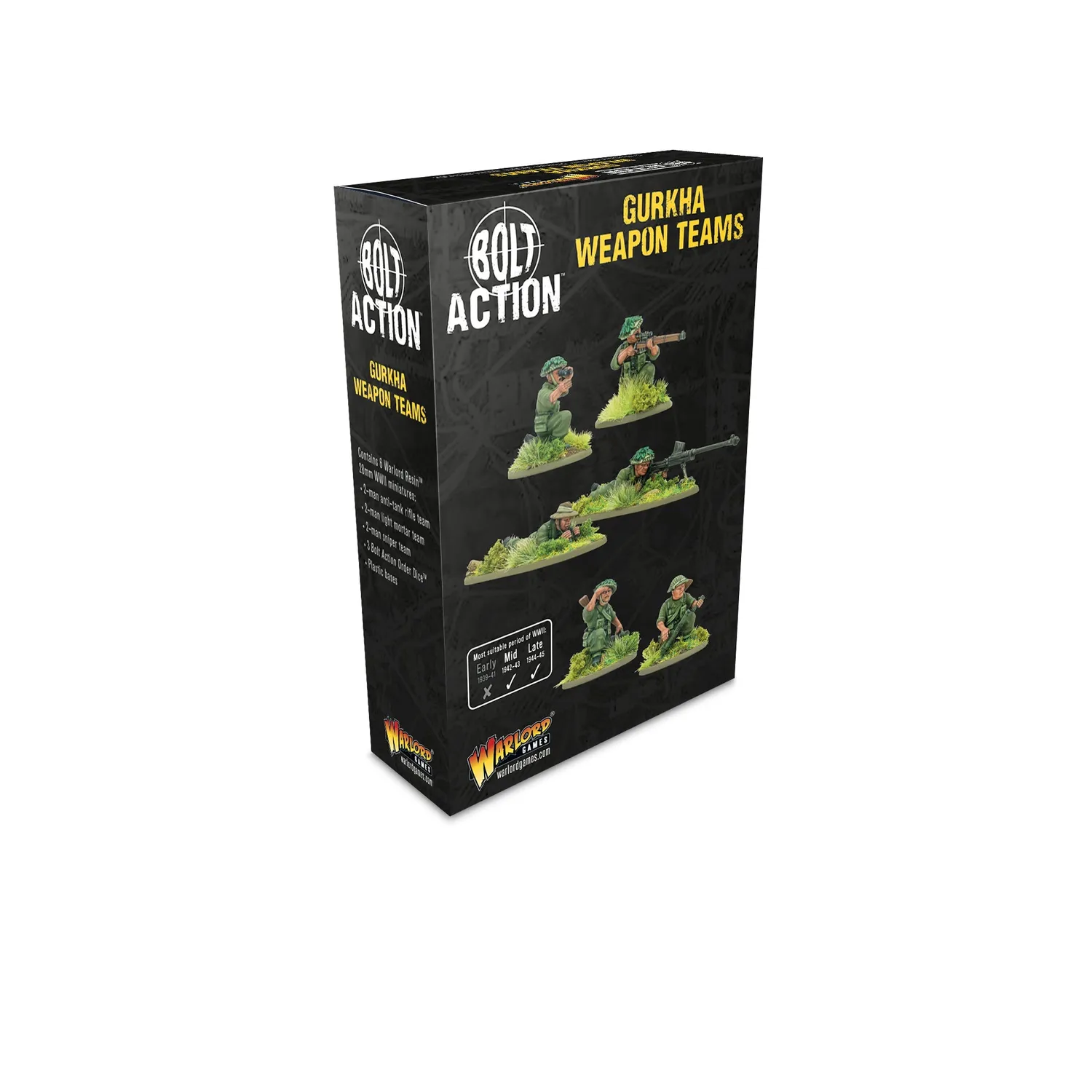 Bolt Action Gurkha weapon teams figurines résine soutien