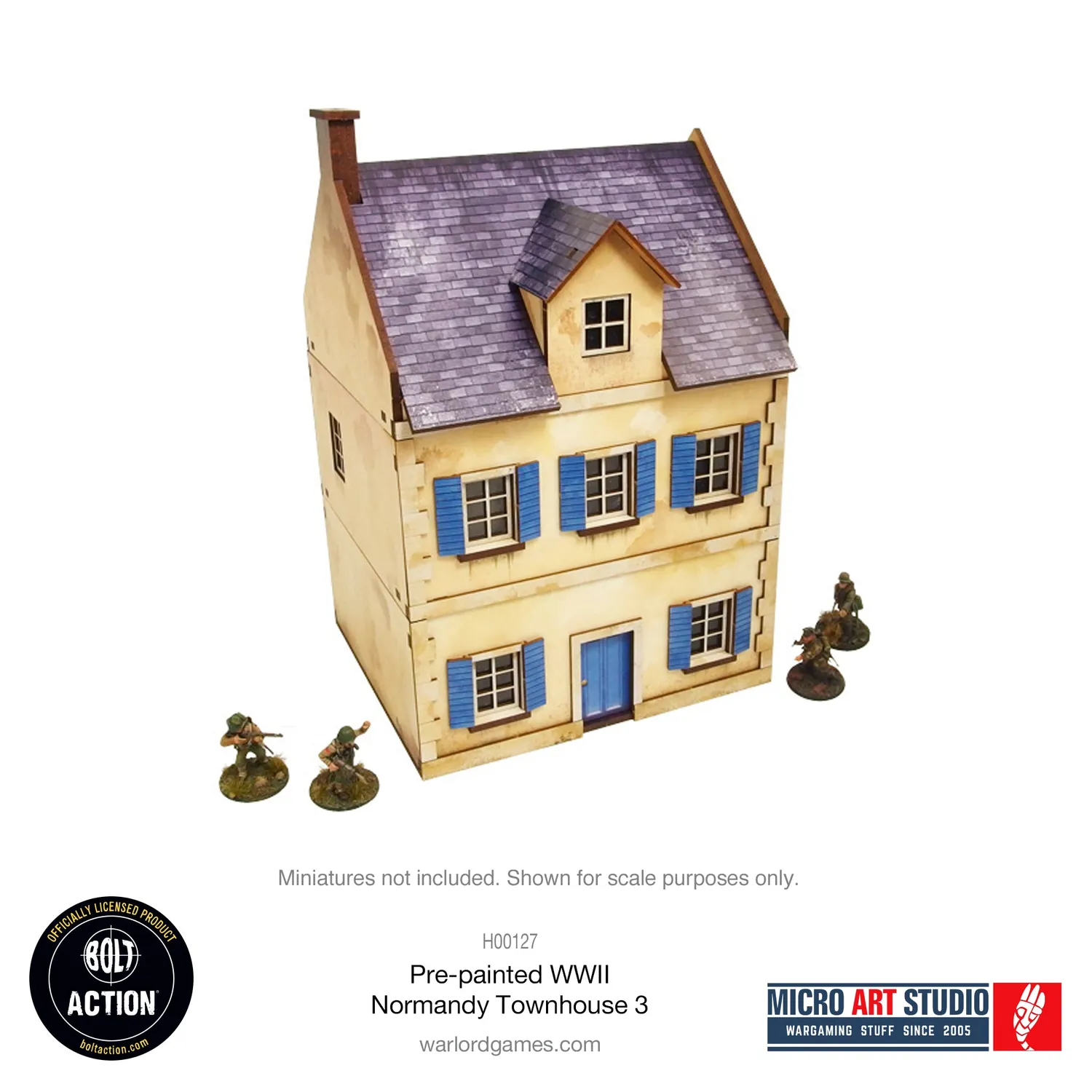 Bolt Action Normandy Townhouse 3 bâtiment prépeint 28mm
