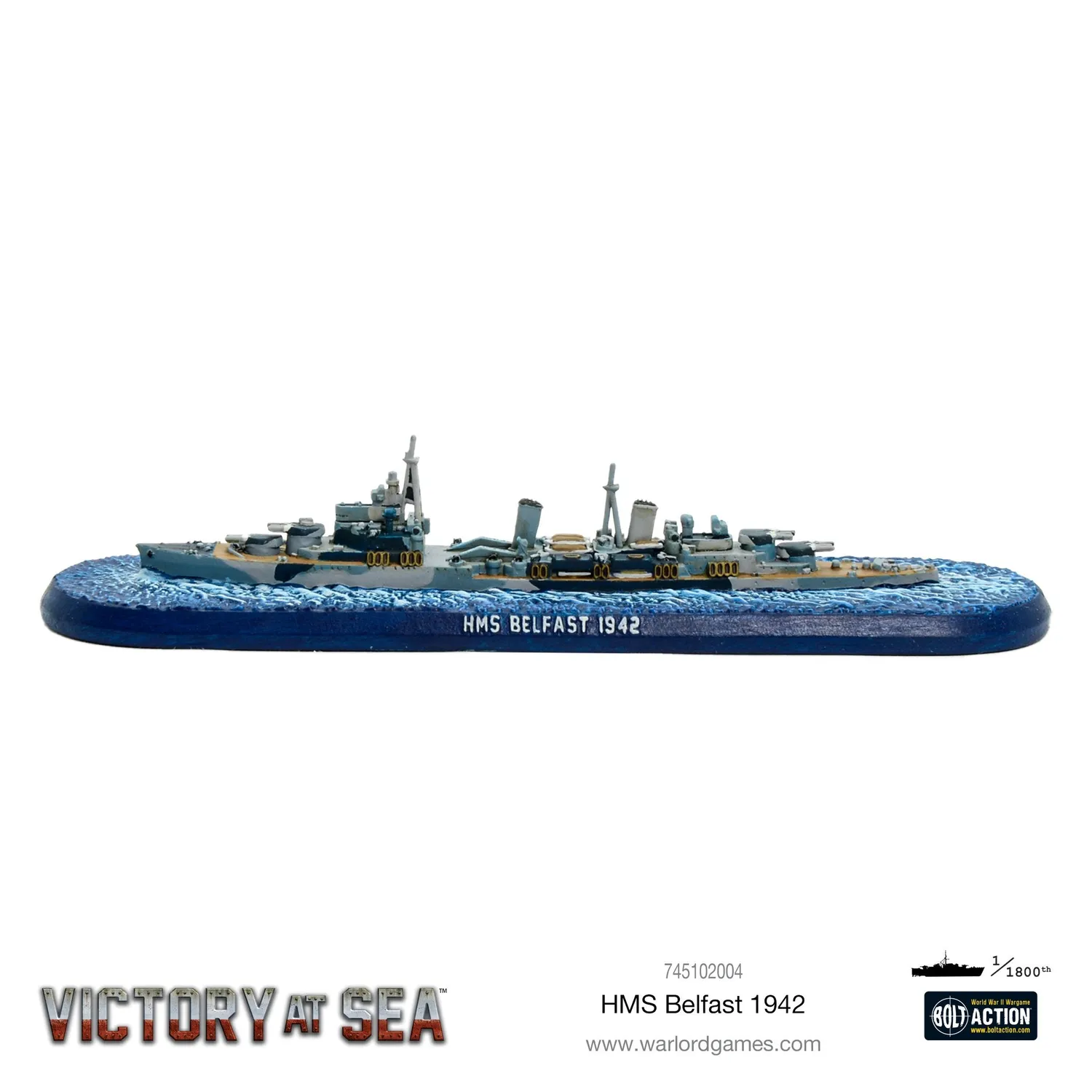 Bolt Action Victory at Sea HMS Belfast maquette navale