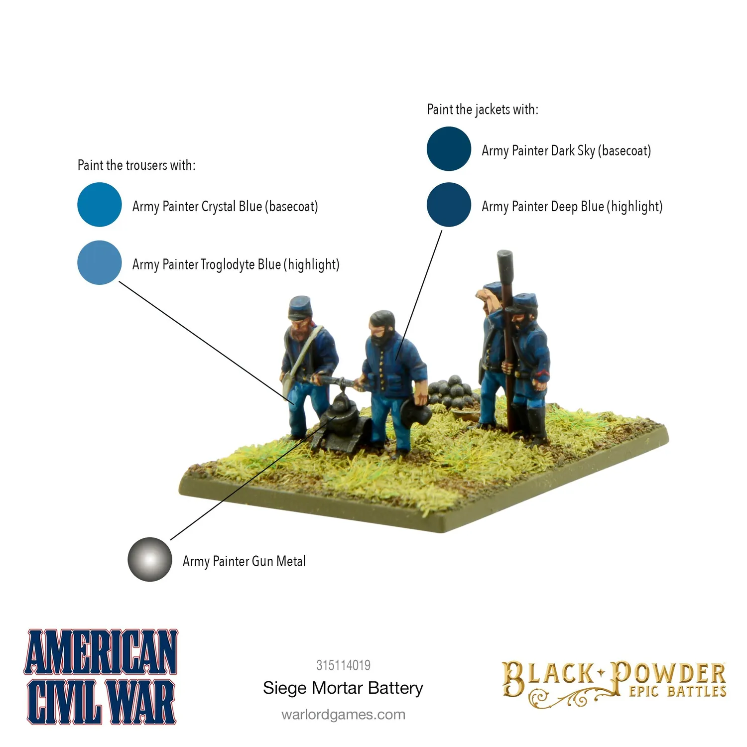 Bolt Action Black Powder Epic Mortier siège batterie x3
