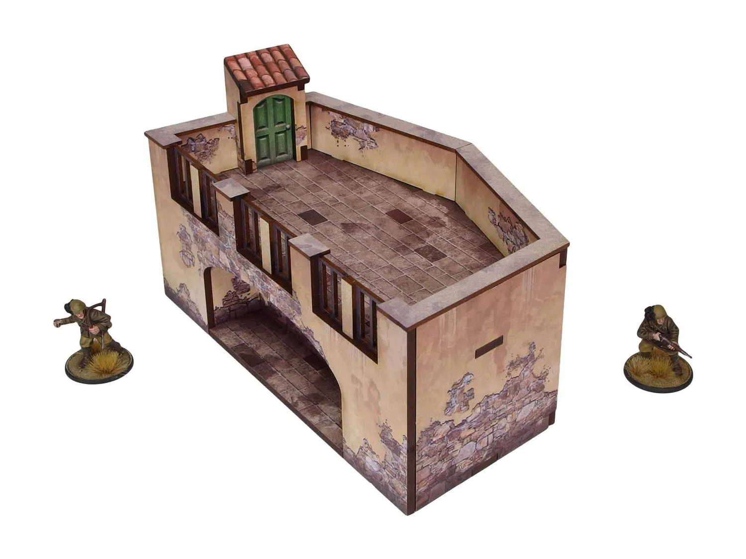 Bolt Action WW2 Italy Terrace (1) décor prépeint 28 mm MDF