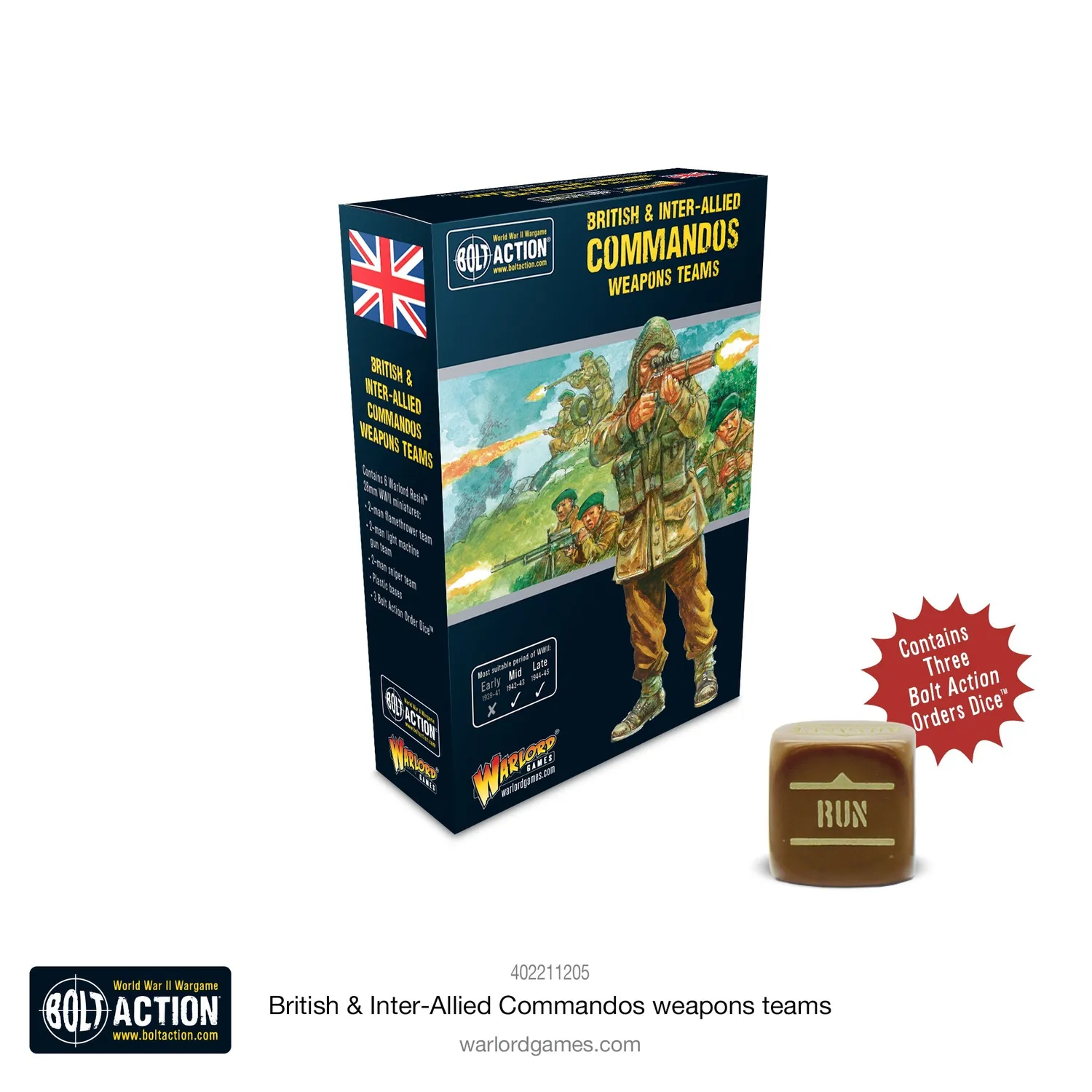 Bolt Action British & Inter-Allied Commandos weapons teams figurines