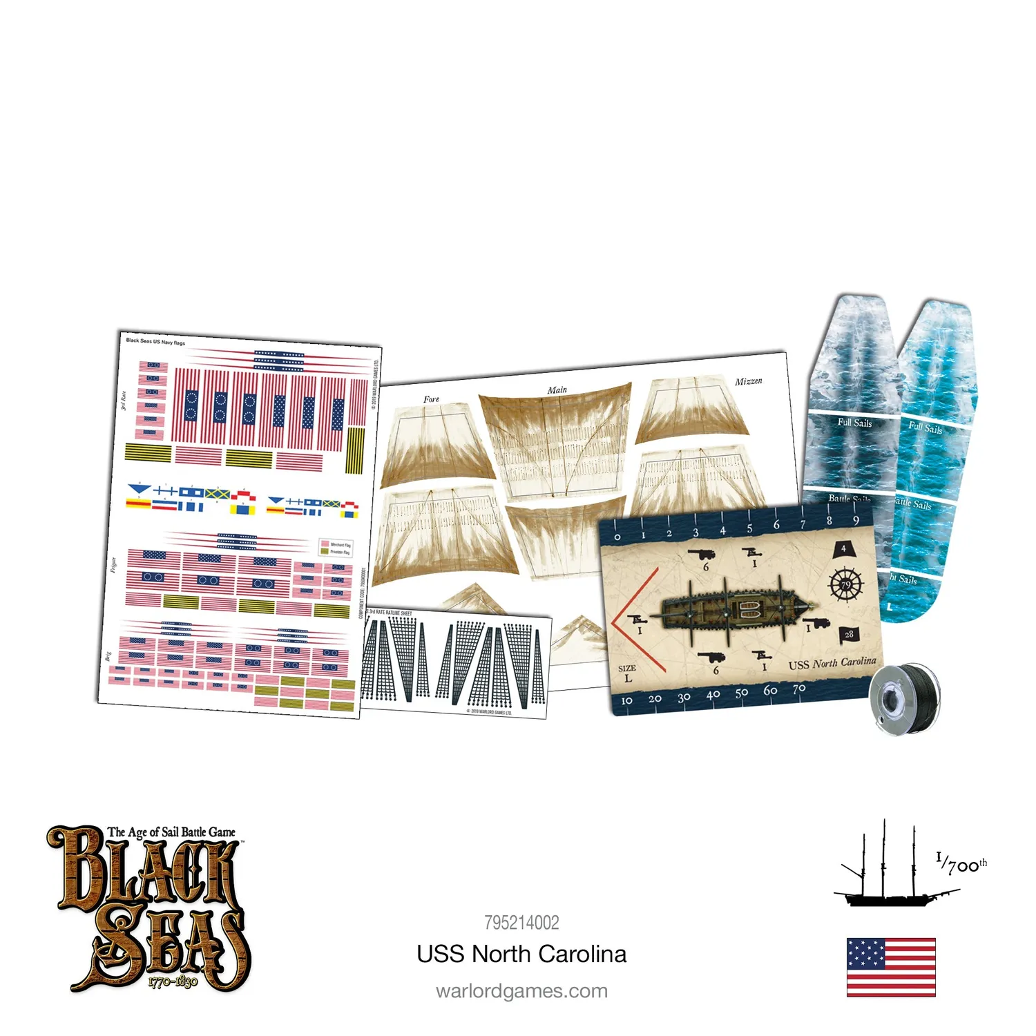 Bolt Action Black Seas USS North Carolina navire plastique