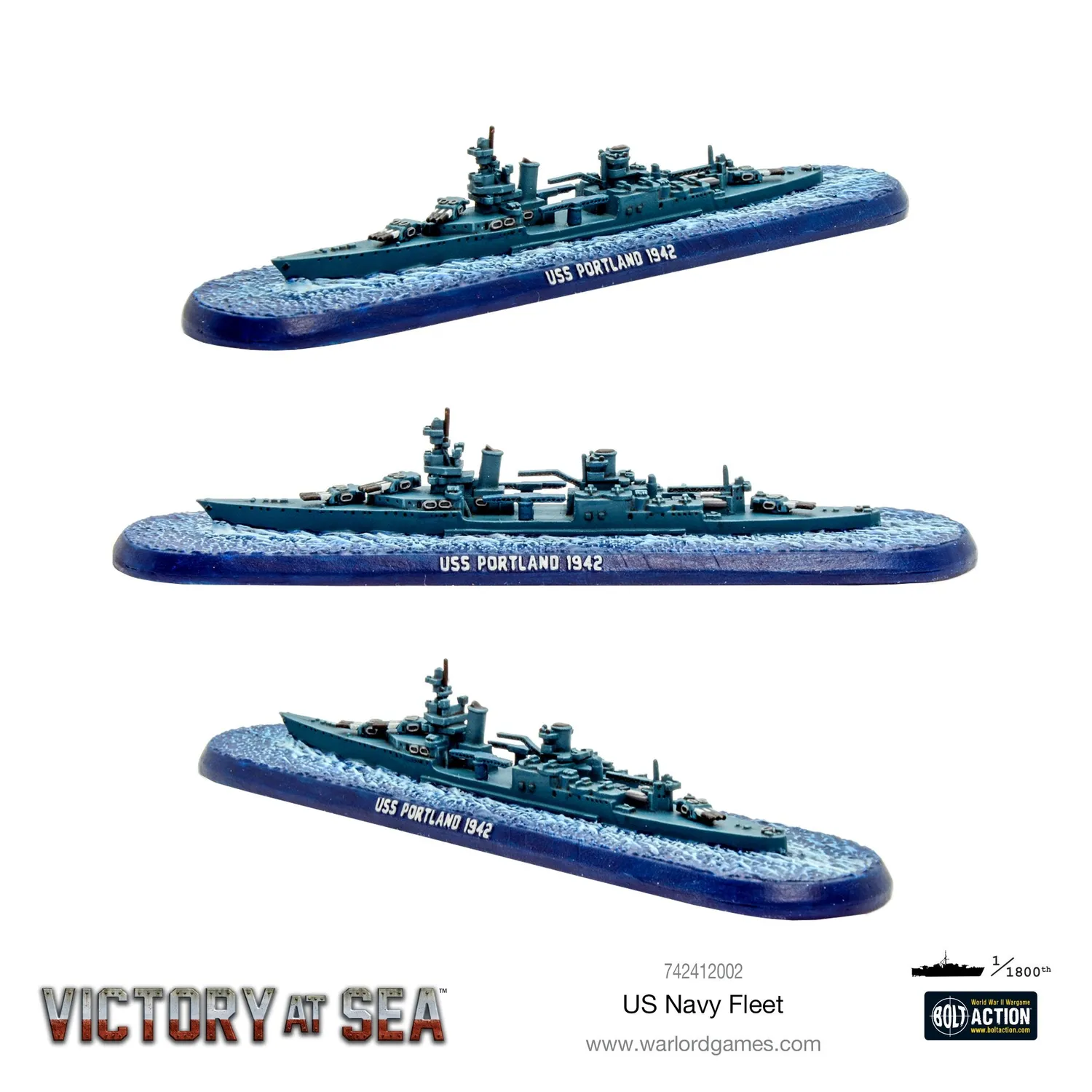 Bolt Action Victory at Sea Flotte US Navy coffret navires résine métal