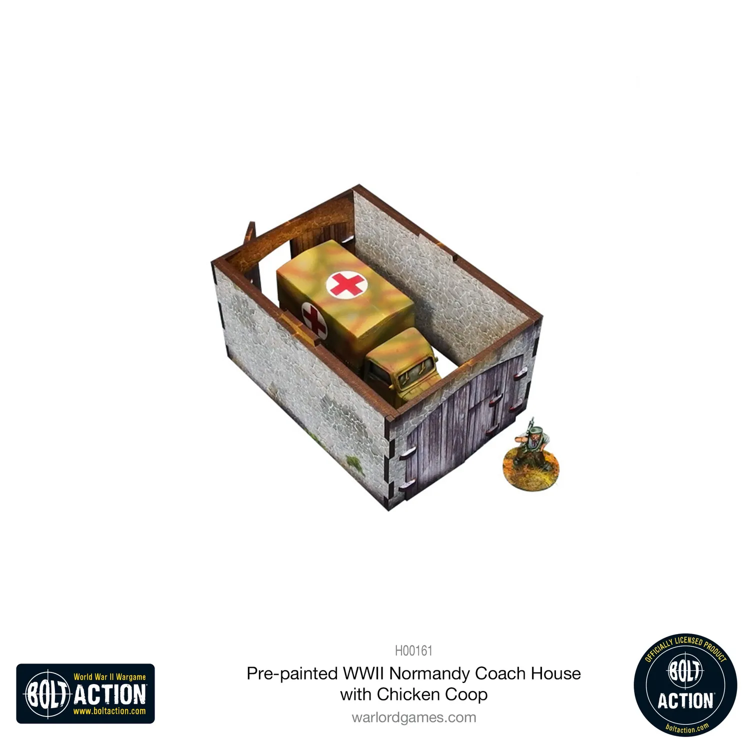 Bolt Action Normandy Coach House with Chicken Coop décor prépeint 28-30 mm
