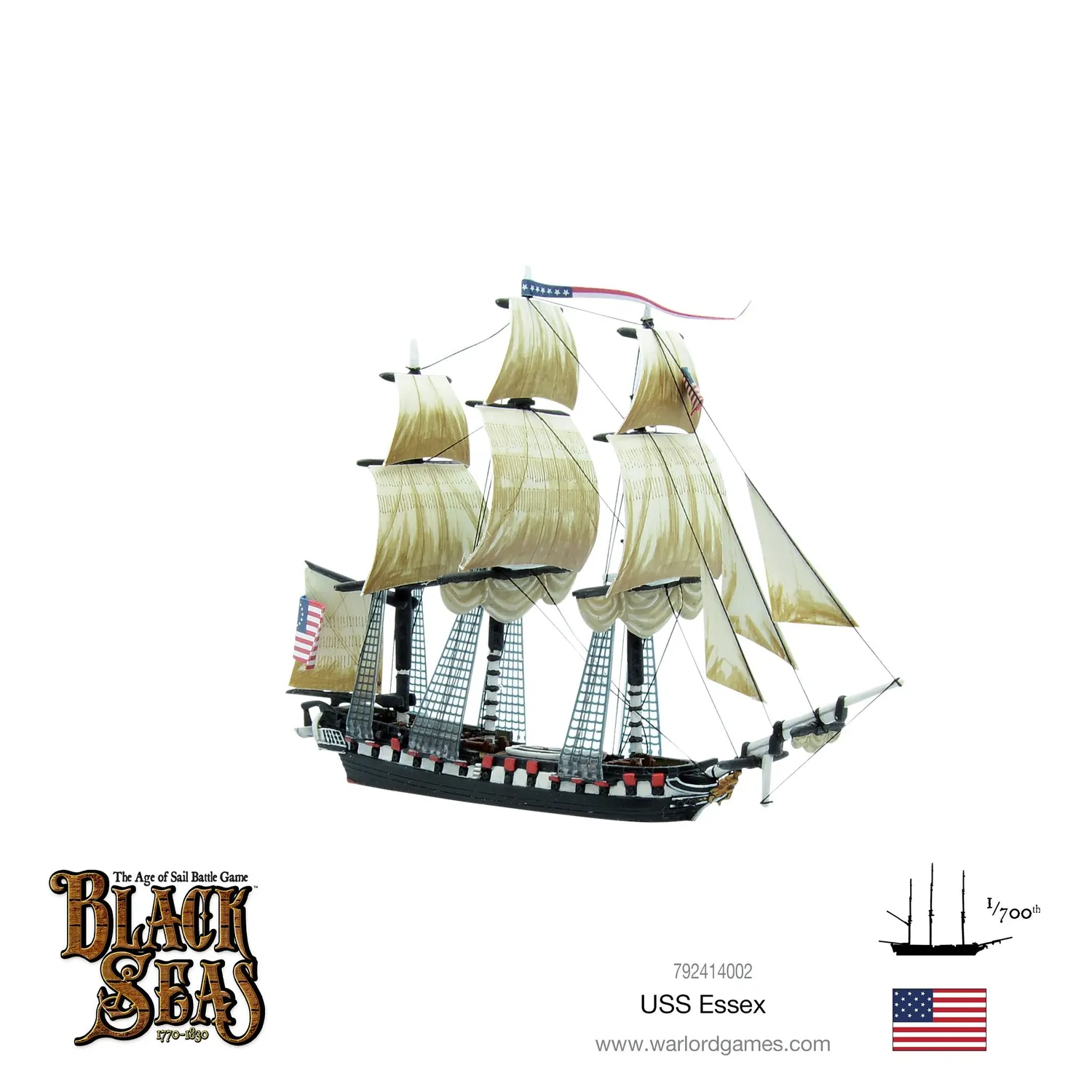 Bolt Action Black Seas USS Essex frégate miniature