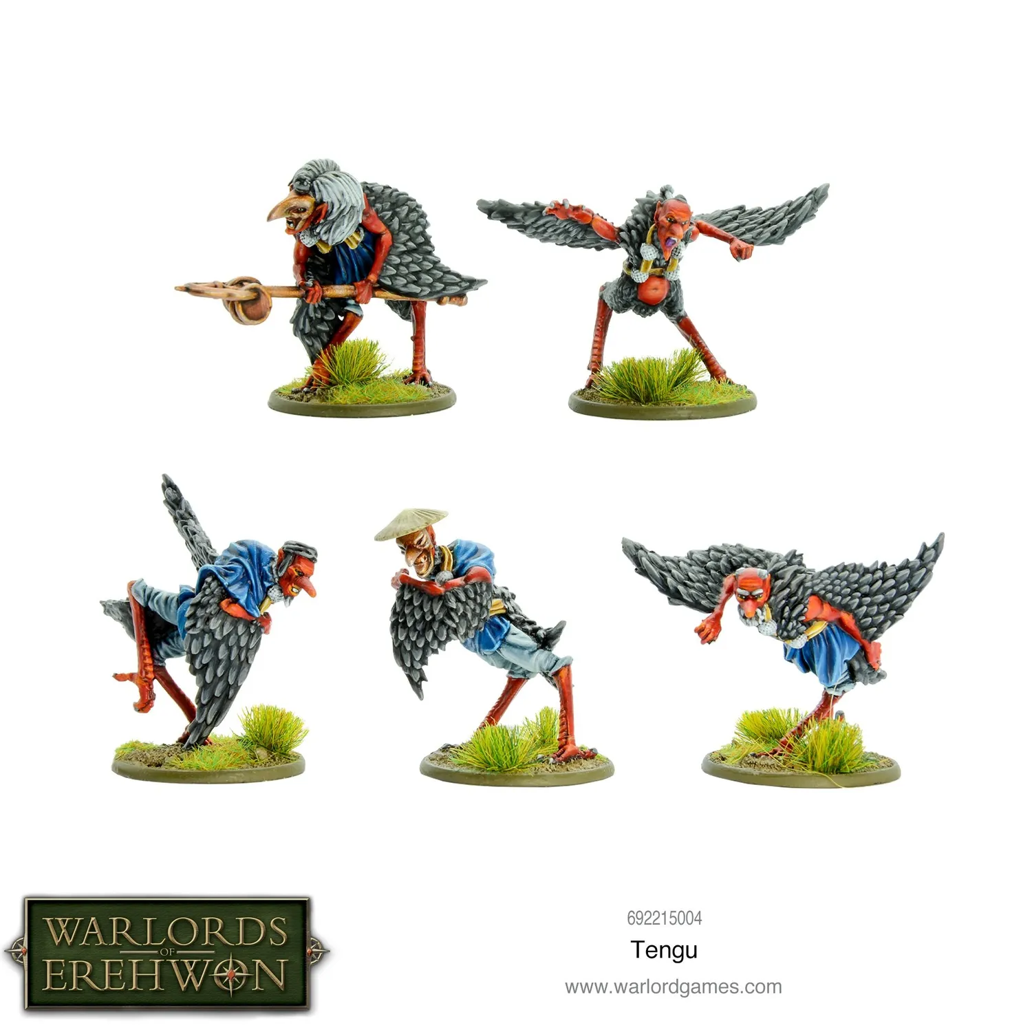 Warlords of Erehwon Tengu figurines métal x5 volantes