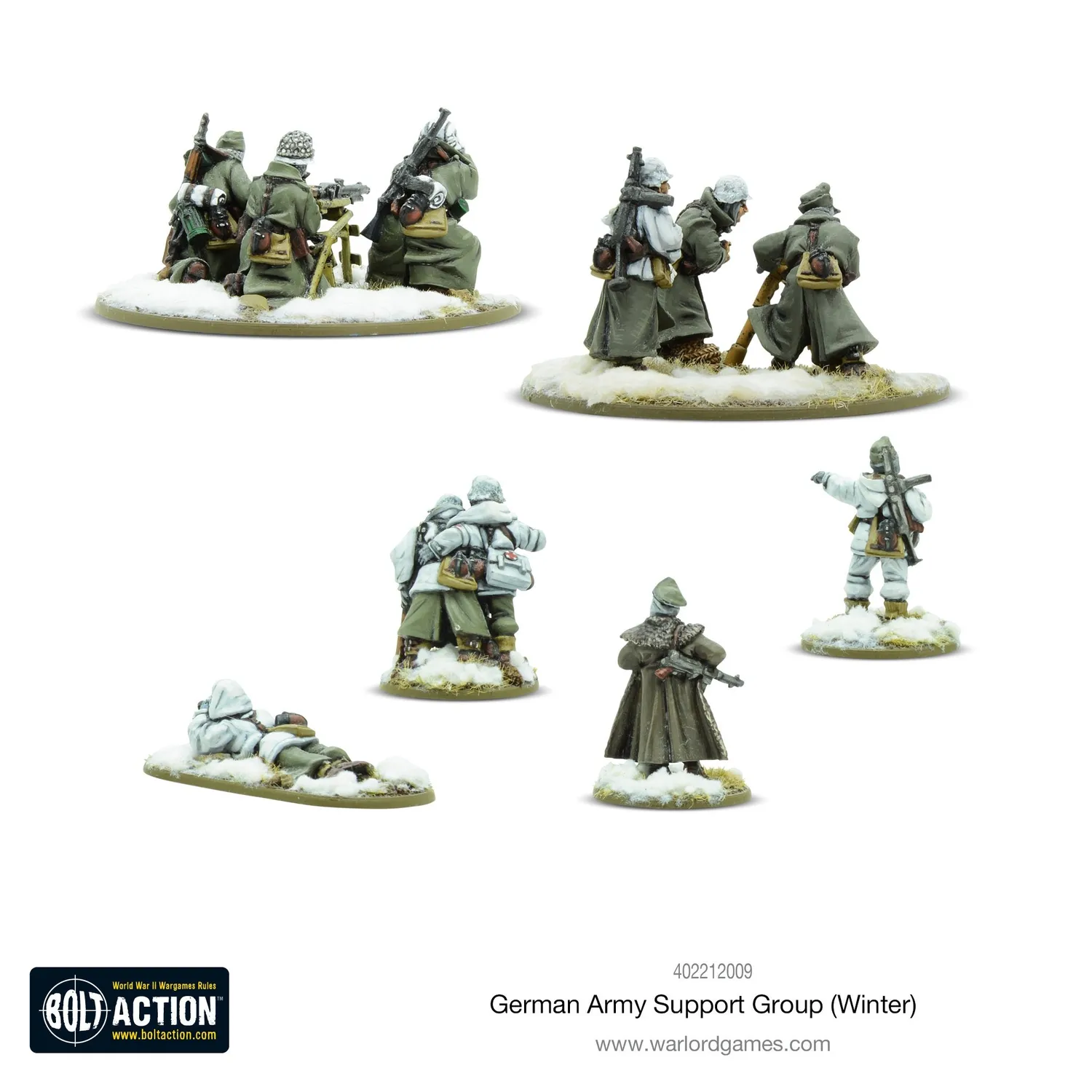 Bolt Action German Army Winter Support Group boîte métal équipes de soutien