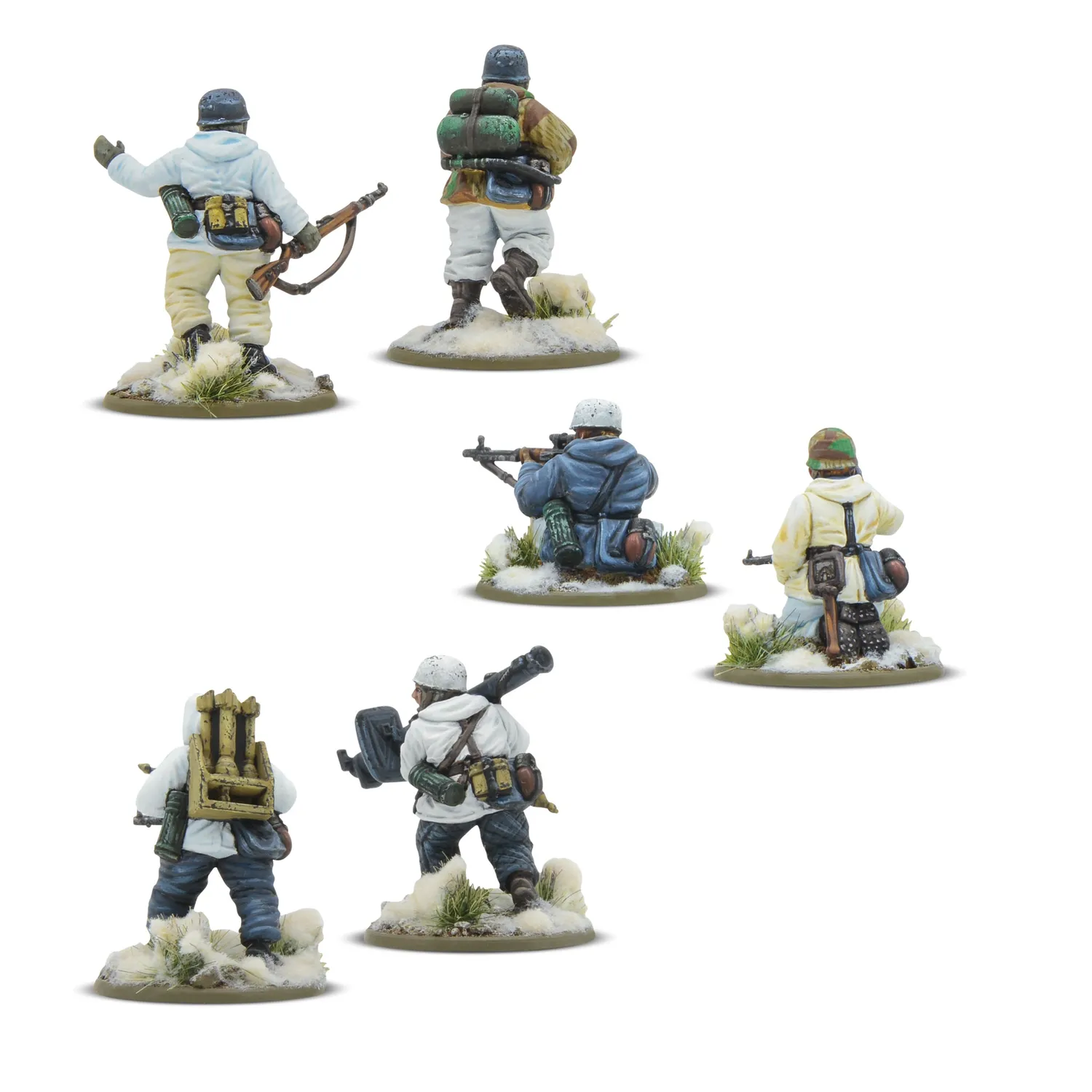 Bolt Action Winter Fallschirmjäger Weapons Teams figurines 6 résine hiver