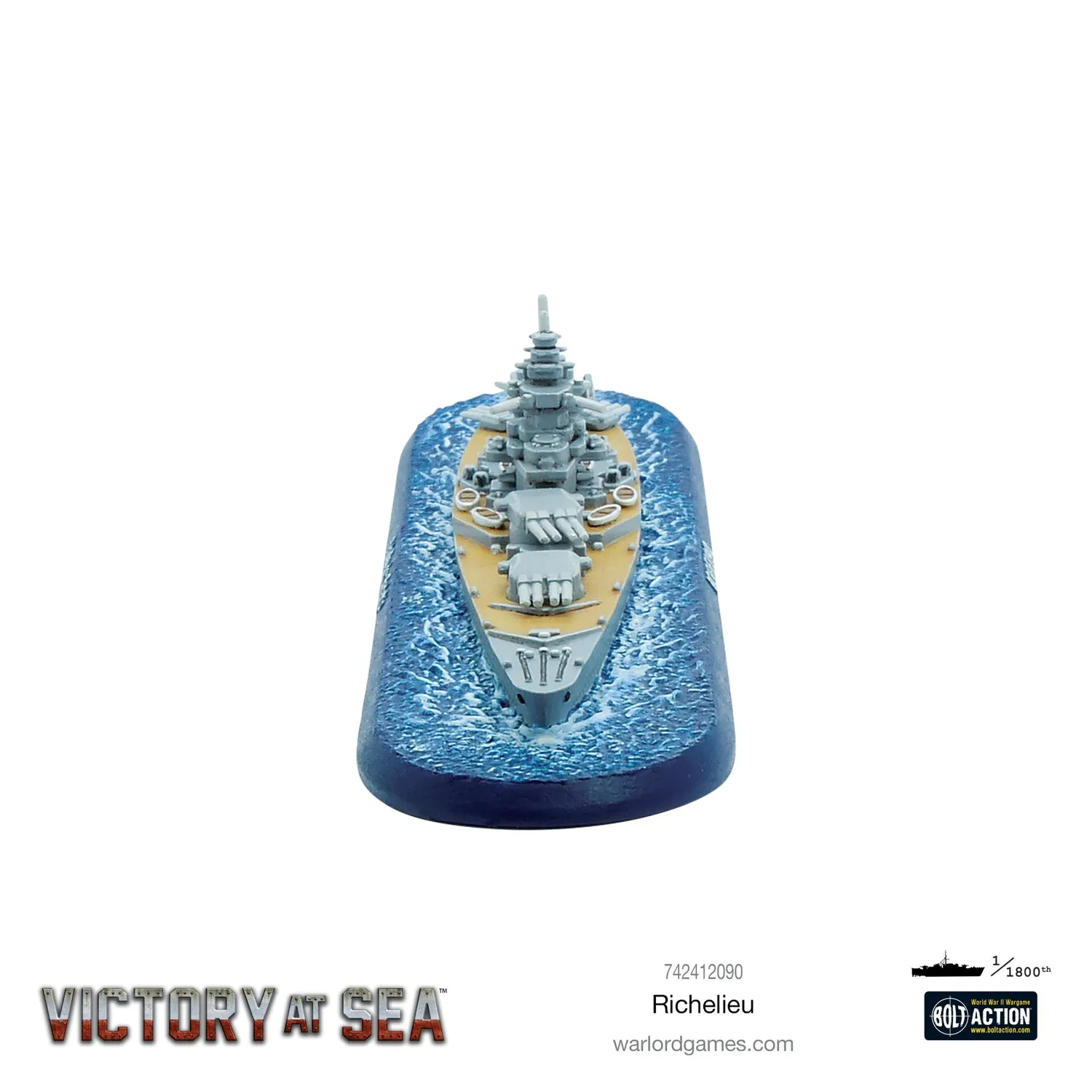 Bolt Action Victory at Sea Richelieu cuirassé miniature français