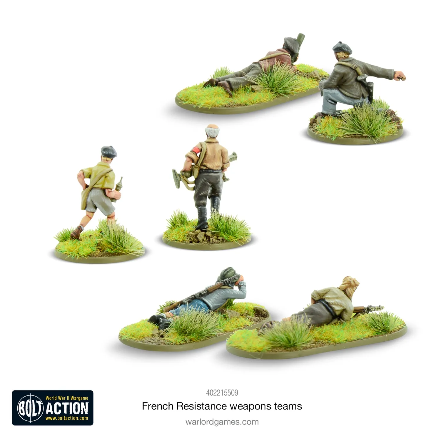 Bolt Action Résistance française équipes armes figurines