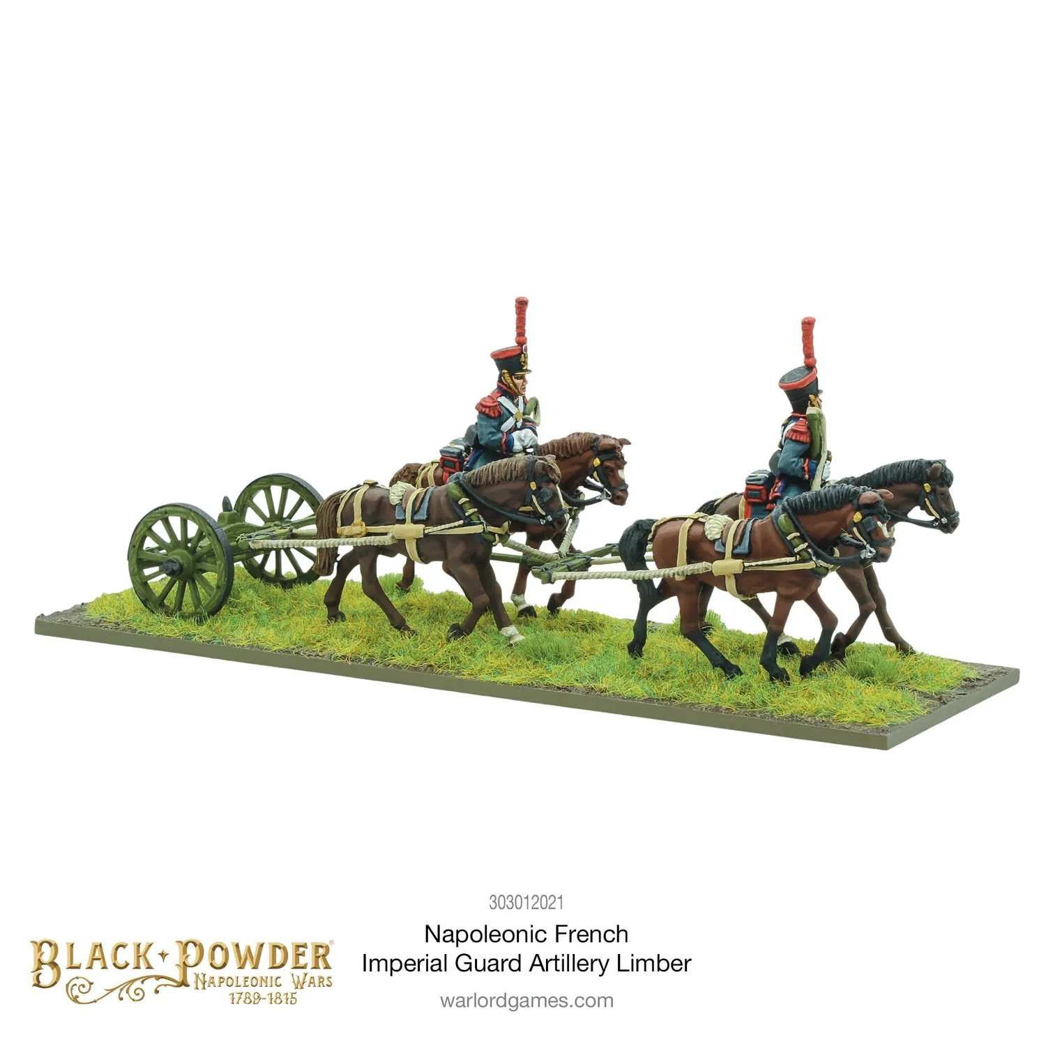 Black Powder Napoleonic French Imperial Guard Artillery Limber attelage résine