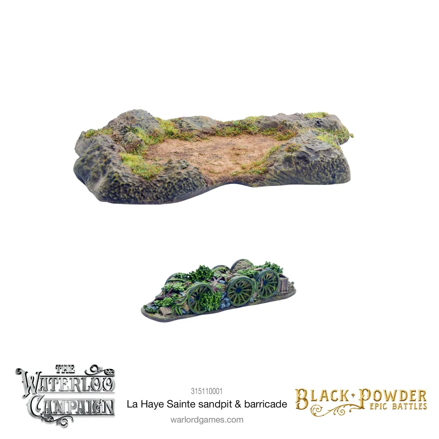 Bolt Action Black Powder Epic Battles Waterloo La Haye Sainte sandpit & barricade décor résine