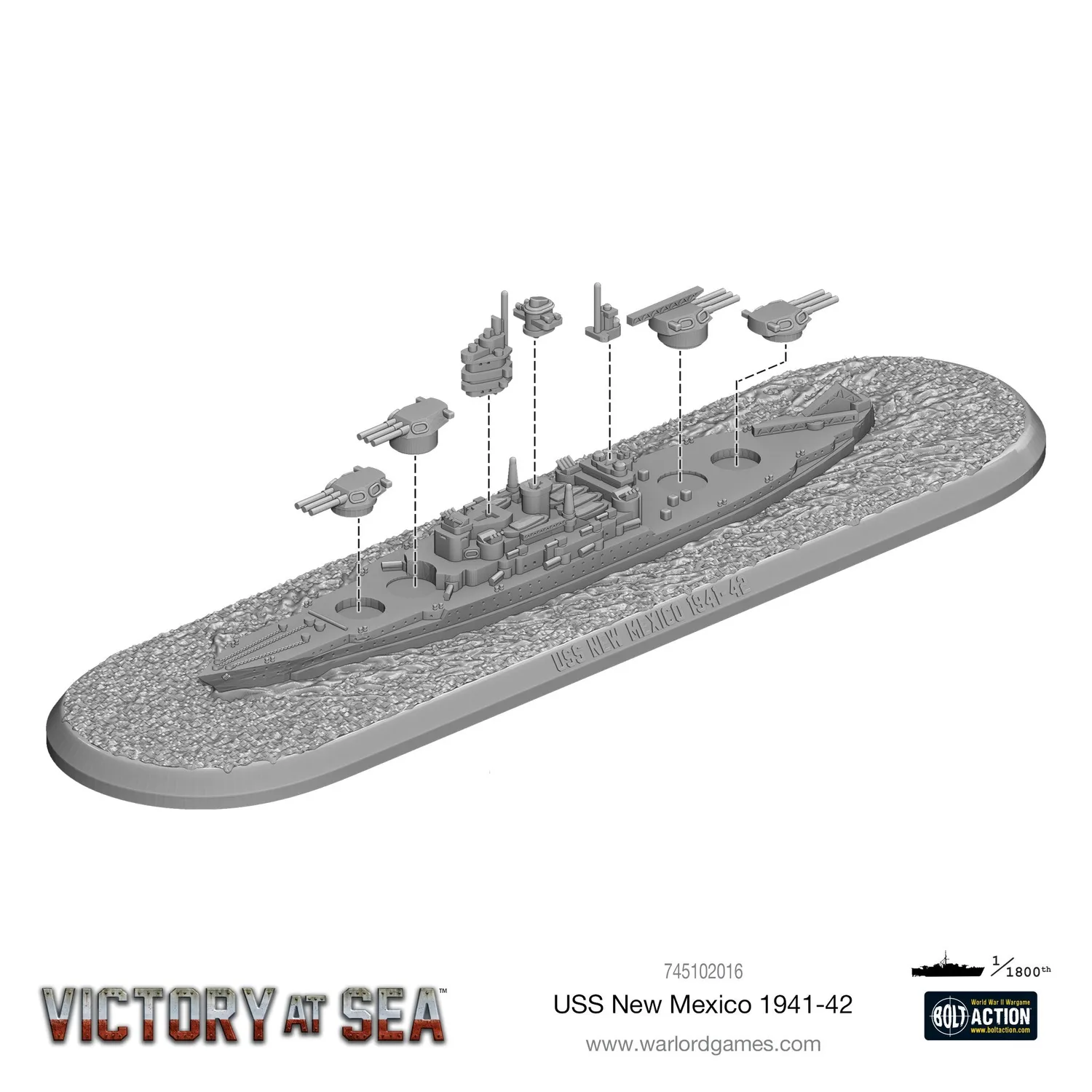 Victory at Sea USS New Mexico BB-40 cuirassé en métal et résine