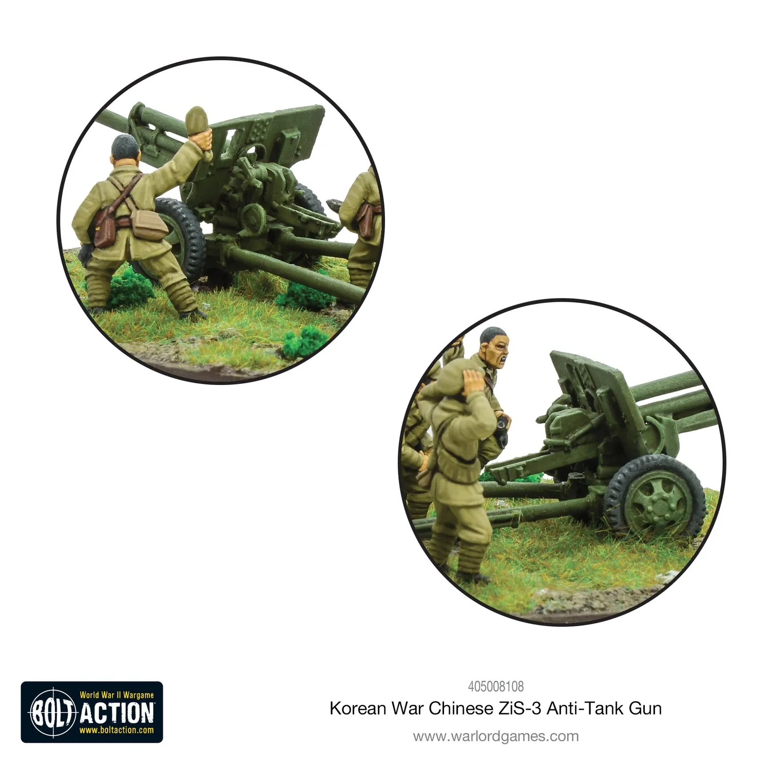 Bolt Action Korean War Chinese PVA ZIS-3 canon antichar métal