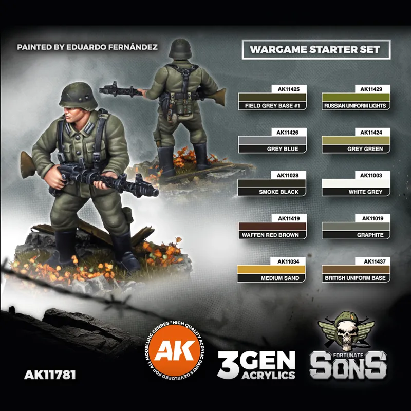 Des Tranchées aux Barricades Starter Panzergrenadier WW2 set peinture 10 couleurs