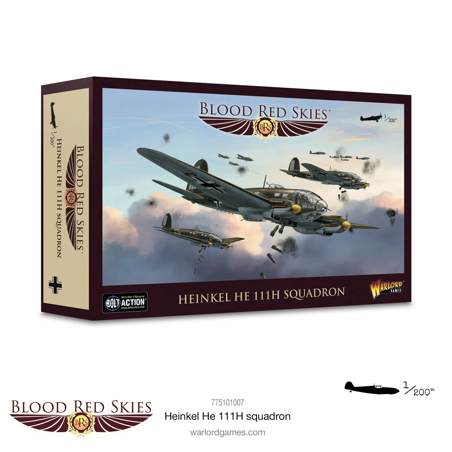 Bolt Action Blood Red Skies Heinkel He 111H escadron 3 bombardiers résine