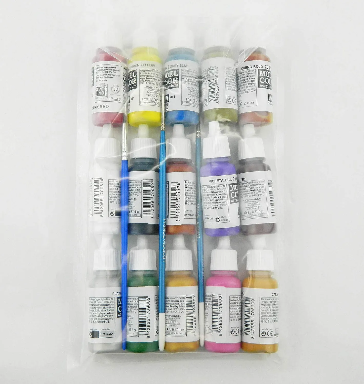 Prince August Advanced Painting Starter Kit peinture acrylique 15 pots 17 ml