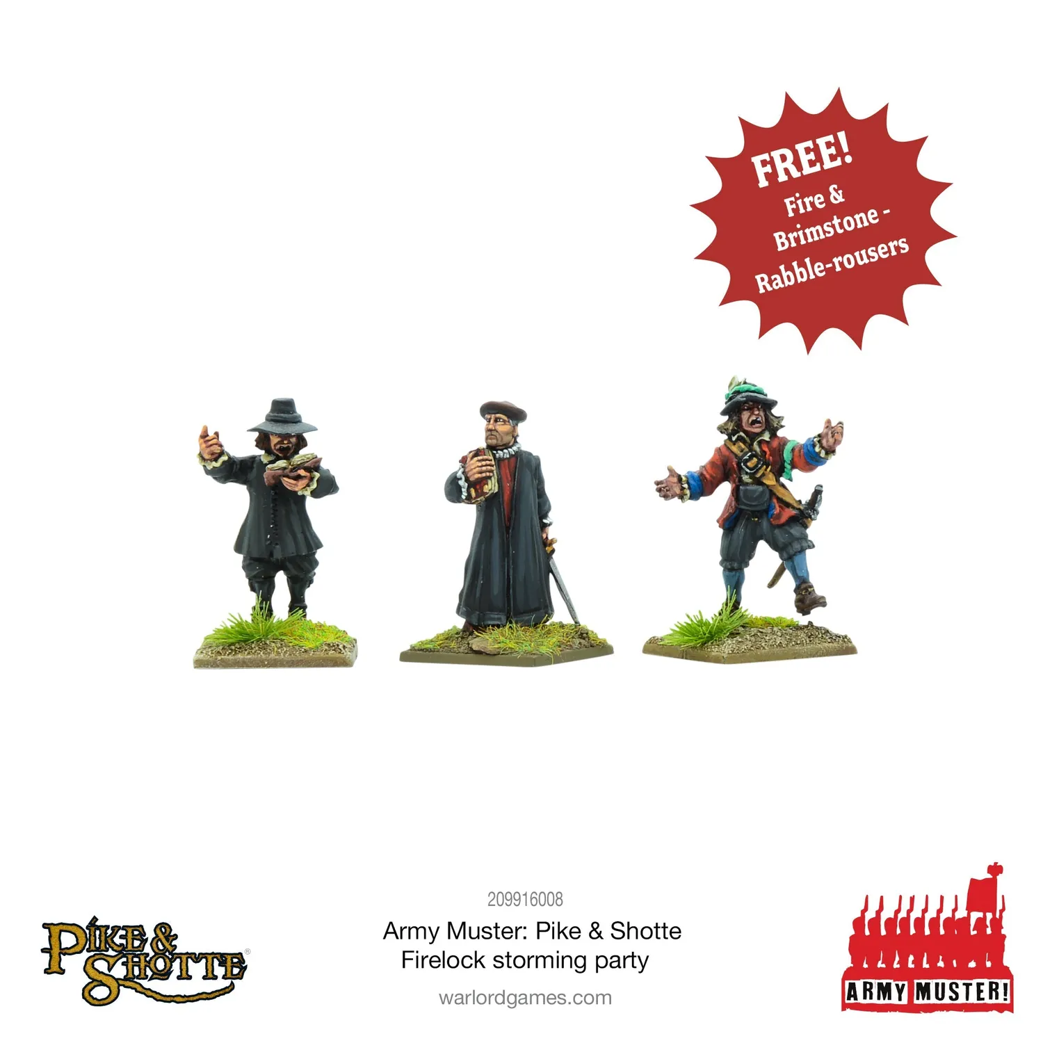 Bolt Action Pike & Shotte Army Muster Firelock Storming Party infanterie