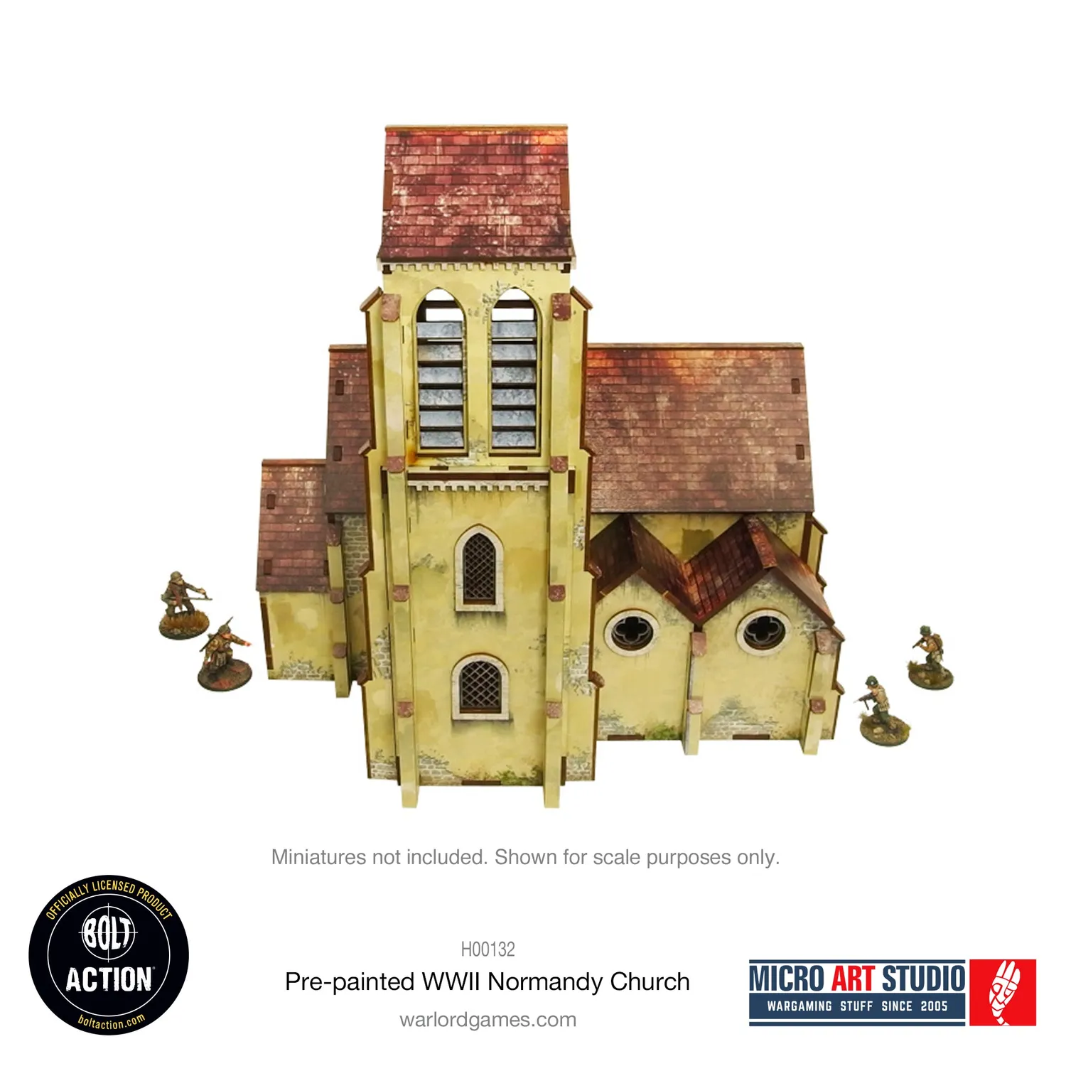 Bolt Action Pre-painted WW2 Normandy Church décor prépeint 28-30 mm