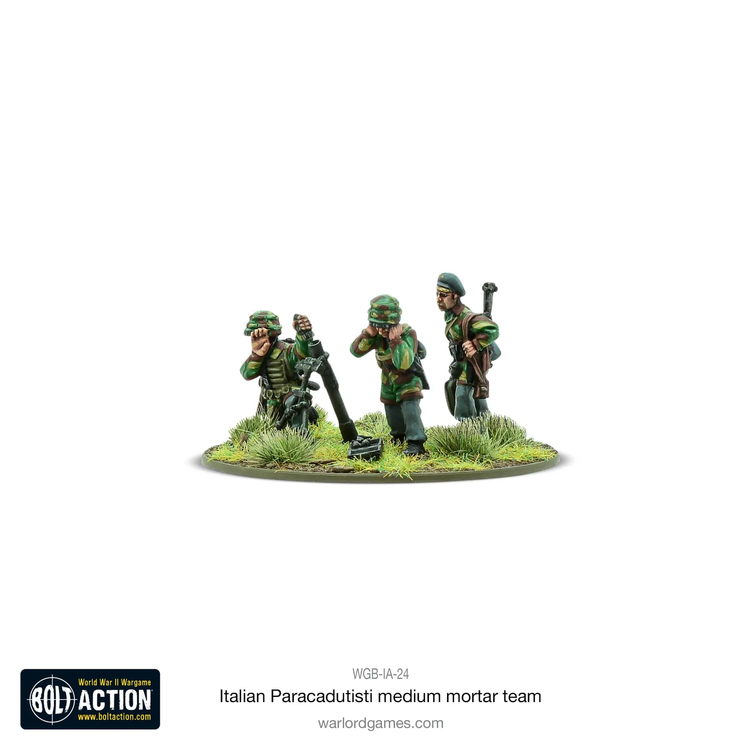 Bolt Action Italian Paracadutisti medium mortar team figurines métal