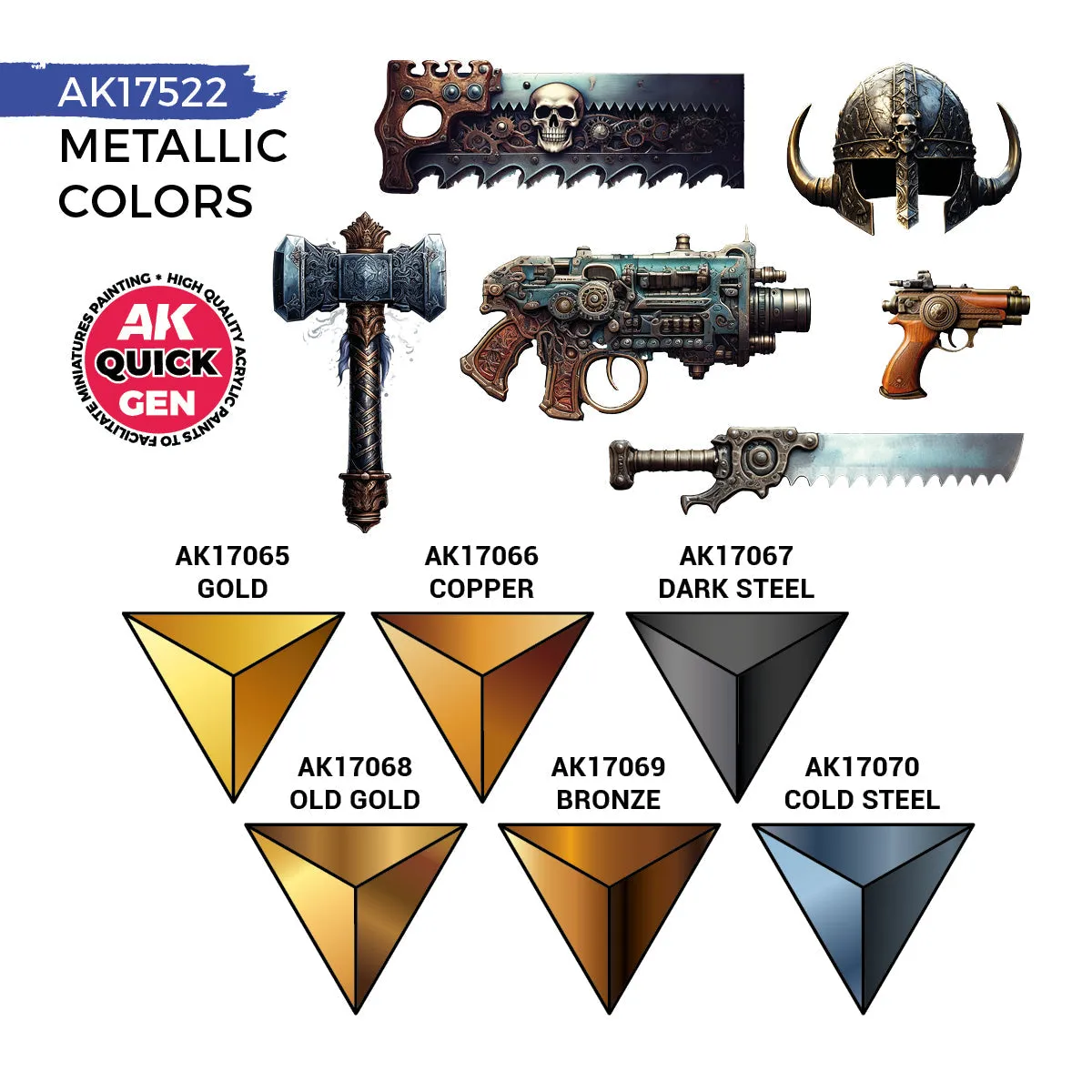 Bolt Action Metallics (Quick Gen Set) set de peintures métalliques