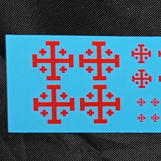 BROTHER VINNI Order of the Holy Sepulchre Crosses décalcomanies rouges