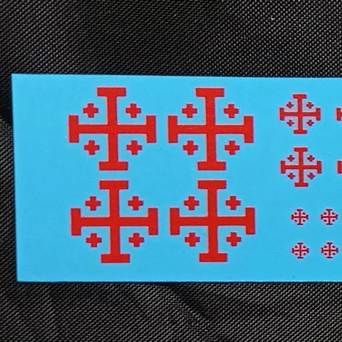 BROTHER VINNI Order of the Holy Sepulchre Crosses décalcomanies rouges
