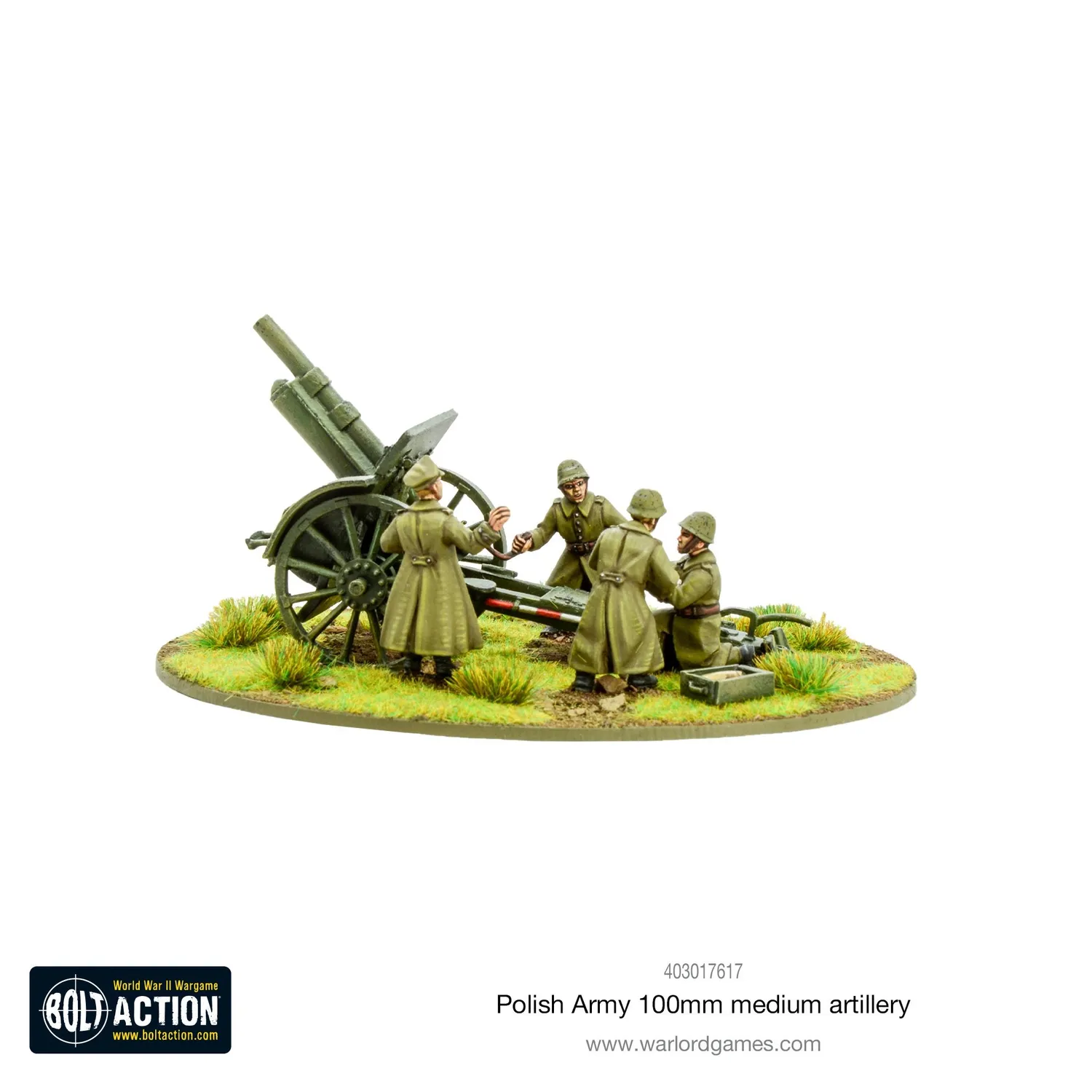 Bolt Action Polish Army 100mm artillerie métal