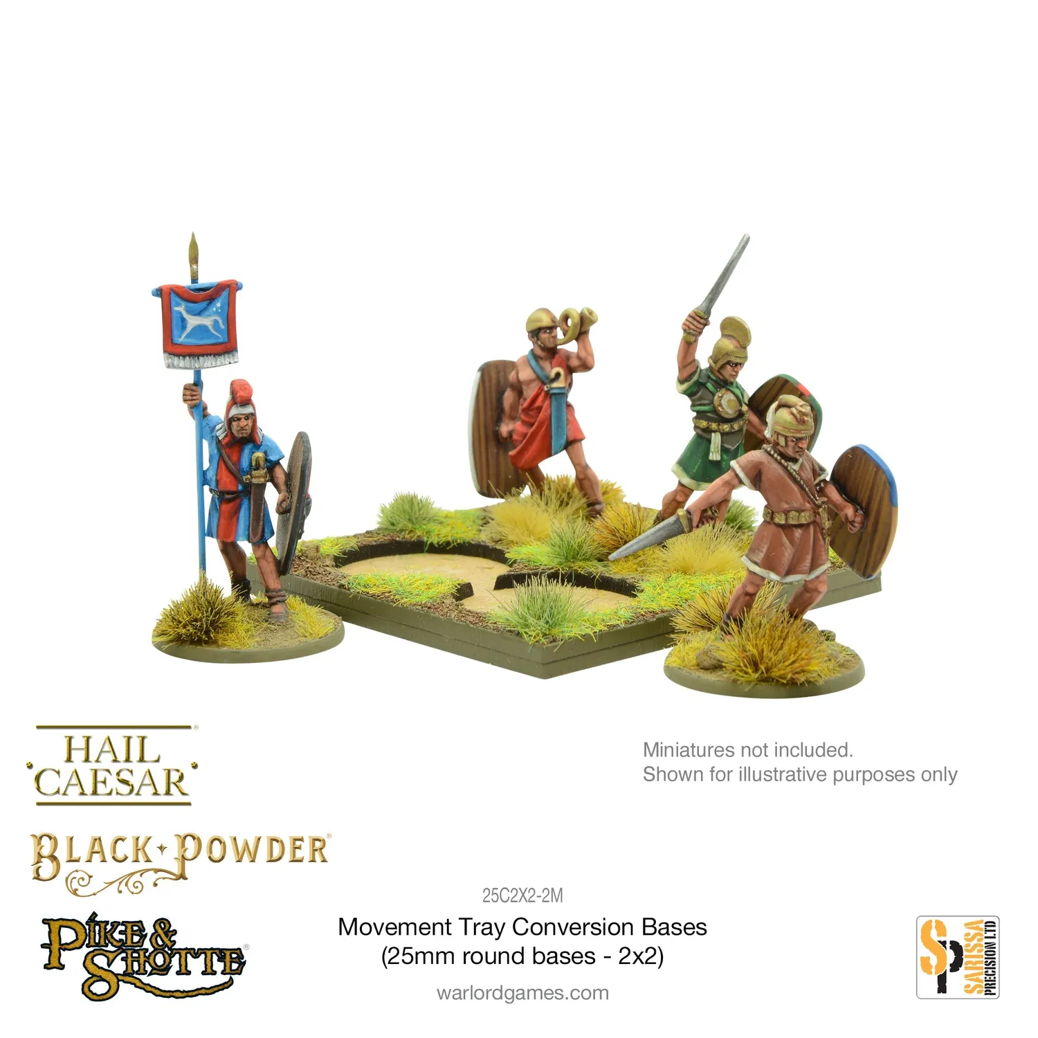 Bolt Action Movement Tray Conversion Bases 25mm rond 2x2 plateau MDF