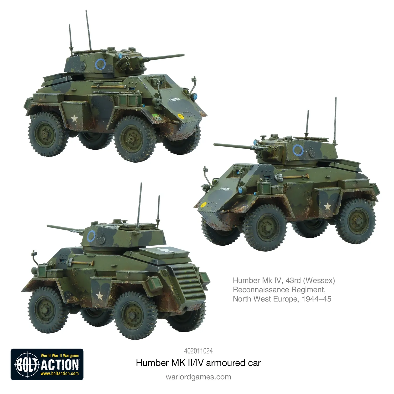 Bolt Action Humber MK II/IV voiture blindée plastique britannique