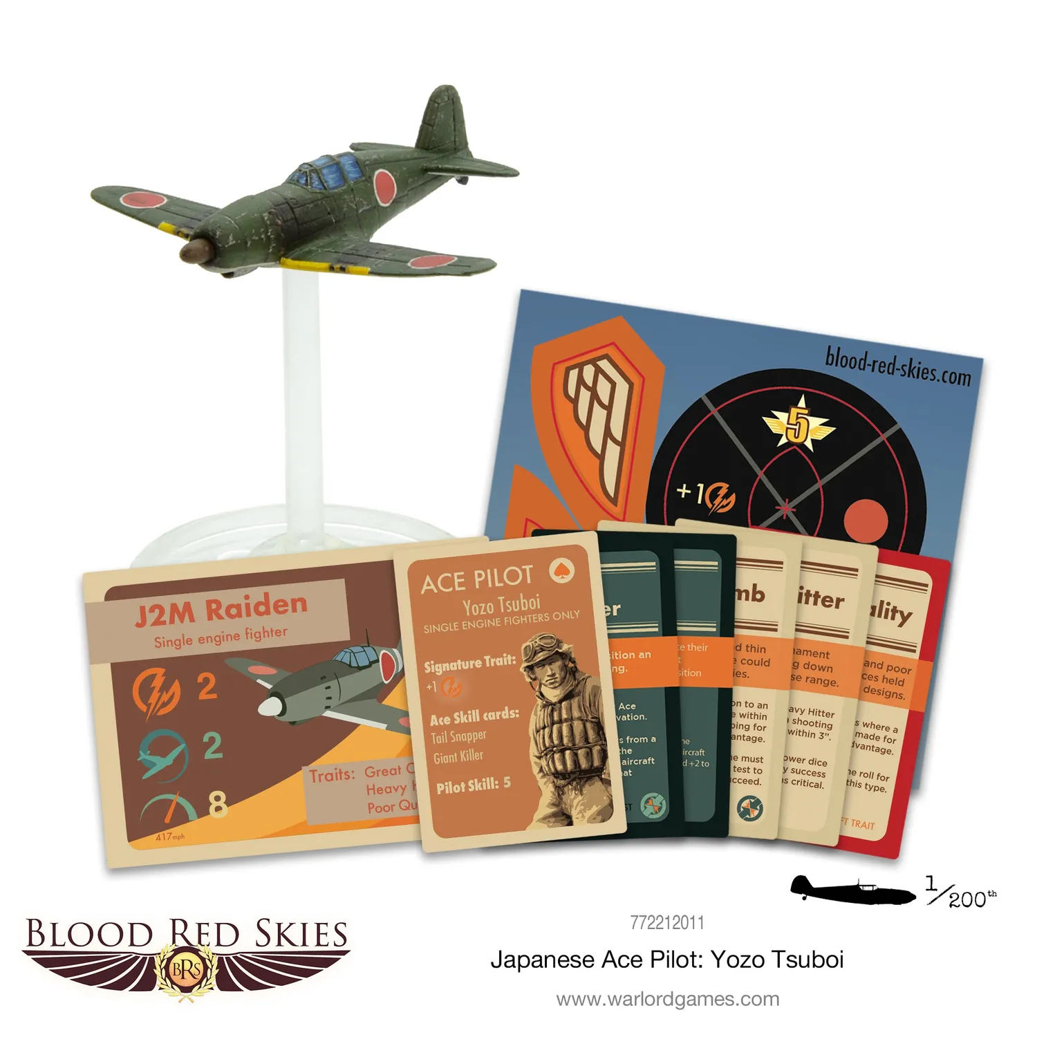 Bolt Action Blood Red Skies Japanese Ace Pilot Yozo Tsuboi avion J2M Raiden