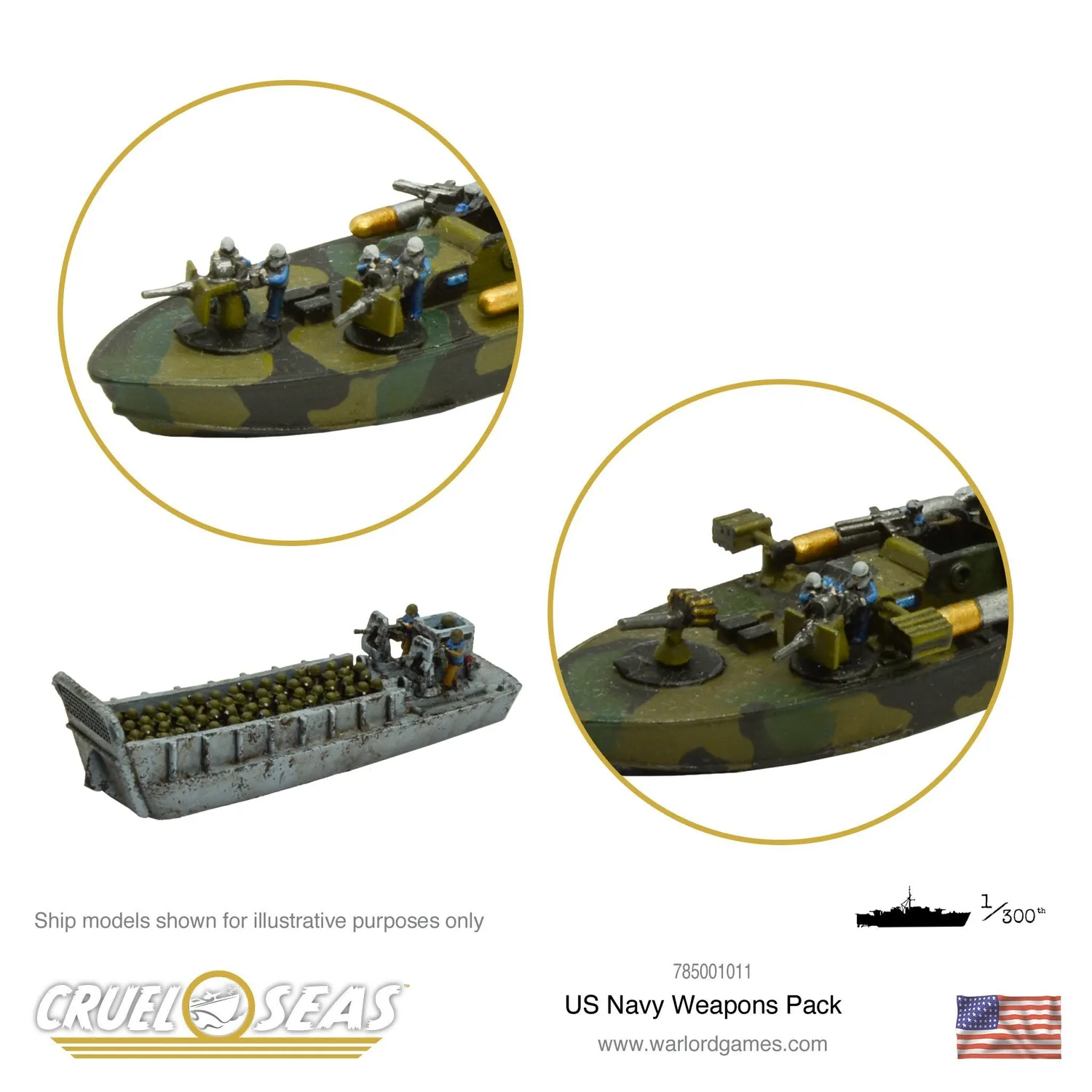 Bolt Action Cruel Seas US Navy weapons pack accessoires métal