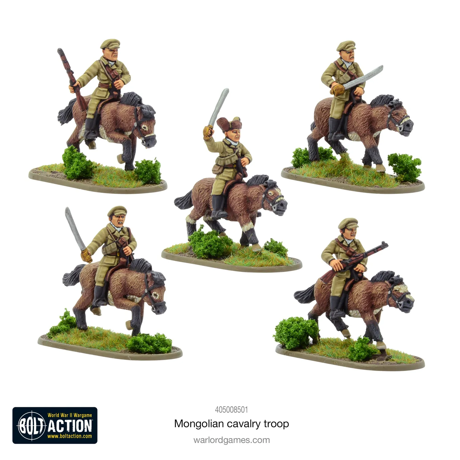 Bolt Action Mongolian Cavalry Troop cavalerie métal 5 figurines