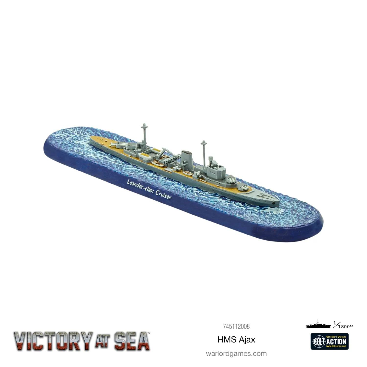 Bolt Action Victory at Sea HMS Ajax navire résine
