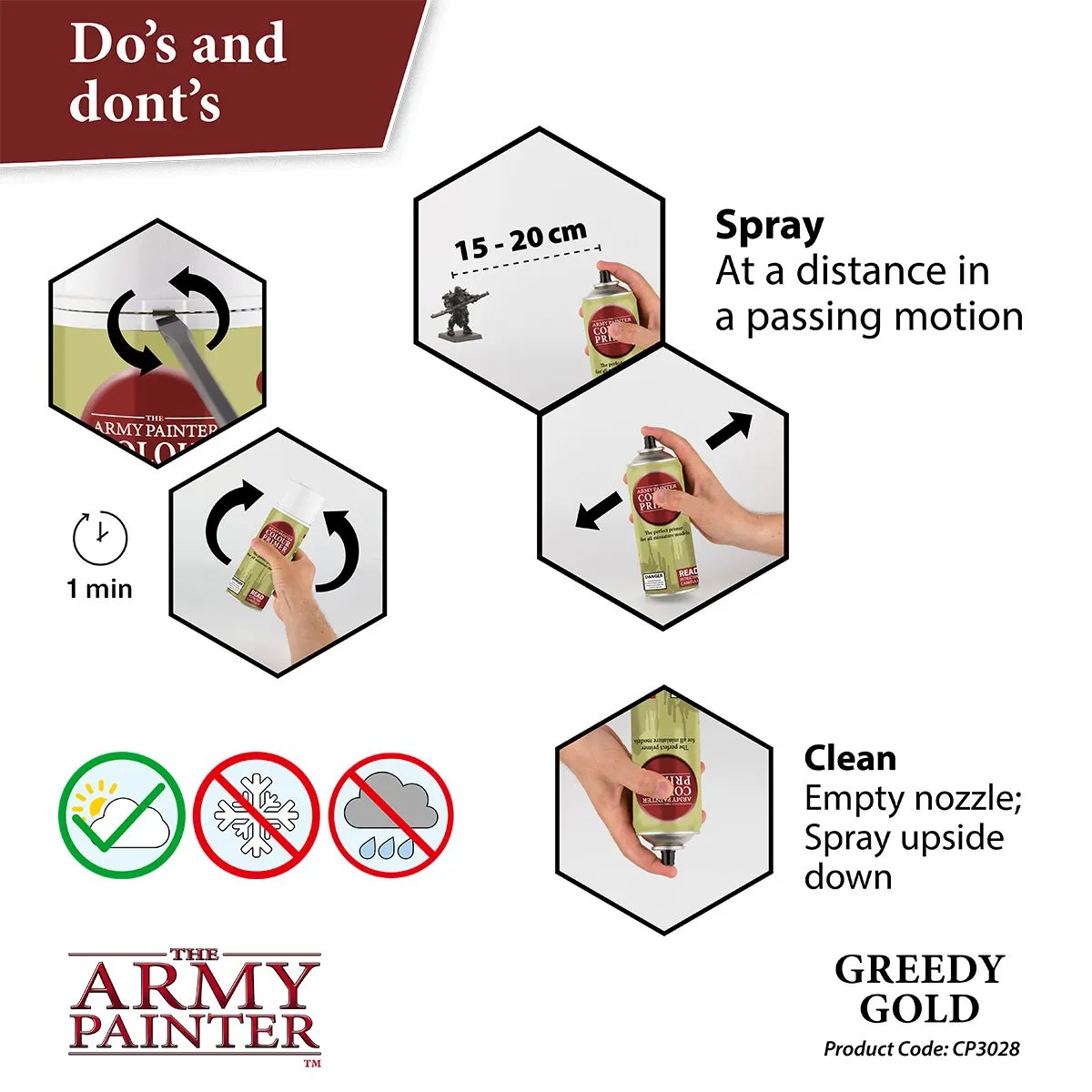 Bolt Action Colour Primer Greedy Gold peinture spray dorée 400 ml