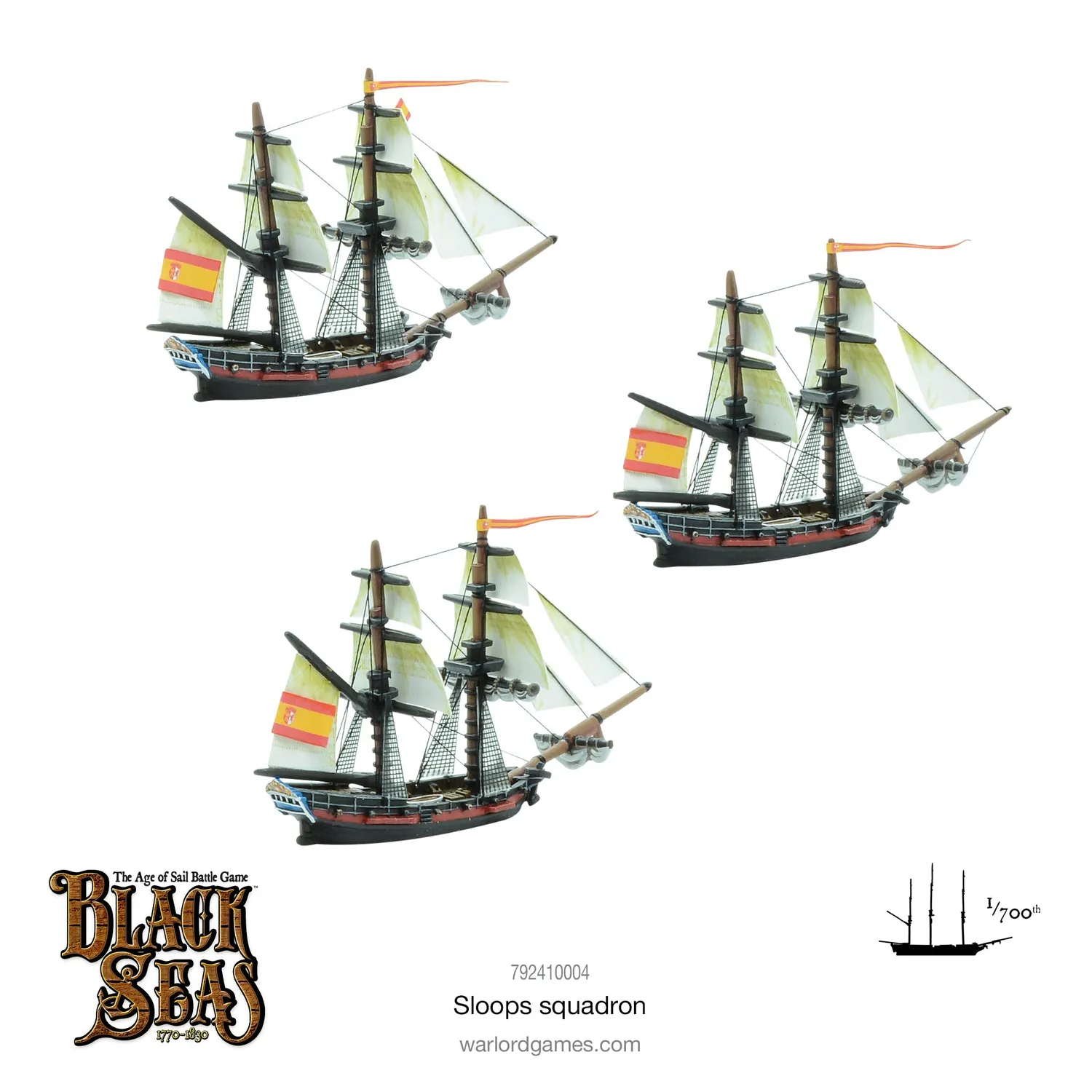 Bolt Action Black Seas Sloops Squadron navires en métal