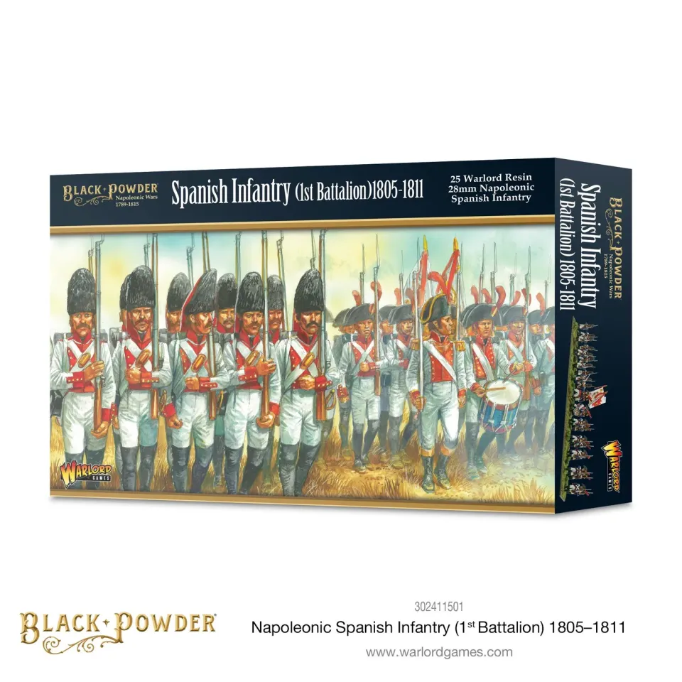 Bolt Action Black Powder Napoleonic Spanish Infantry 1st Battalion 1805-1811 figurines résine