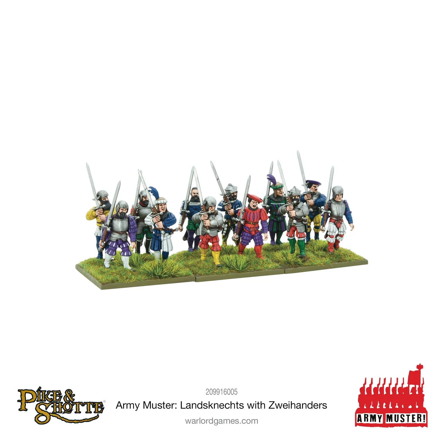Warlord Games Pike & Shotte Army Muster Landsknechts Zweihanders plastique