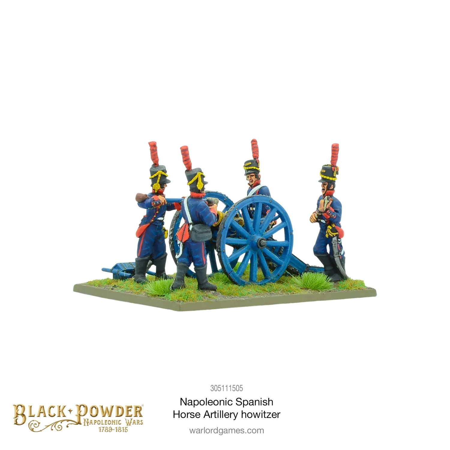 Bolt Action Napoleonic Spanish Horse Artillery with Howitzer artillerie à cheval métal