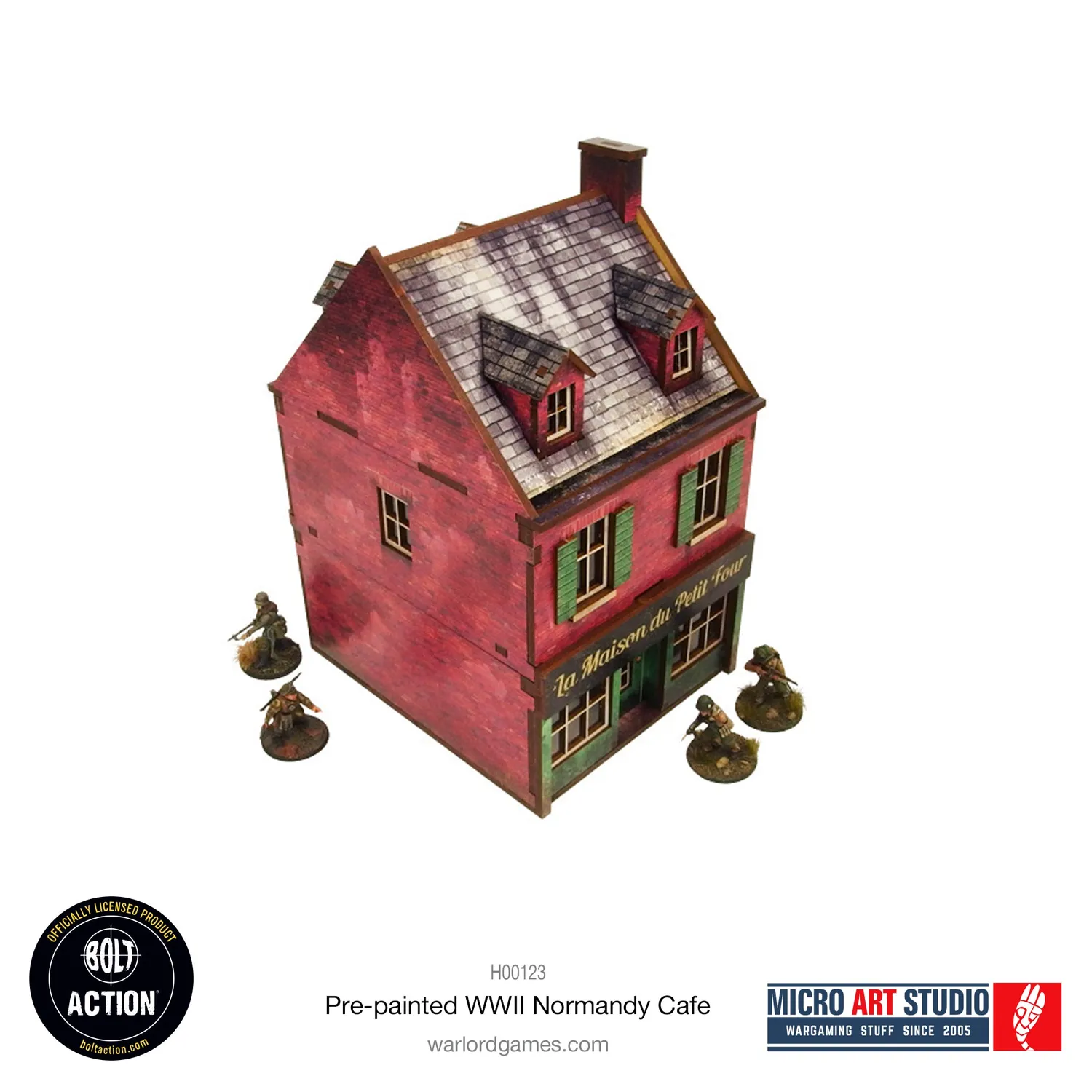 Bolt Action Pre-painted WW2 Normandy Cafe bâtiment prépeint 28-30 mm